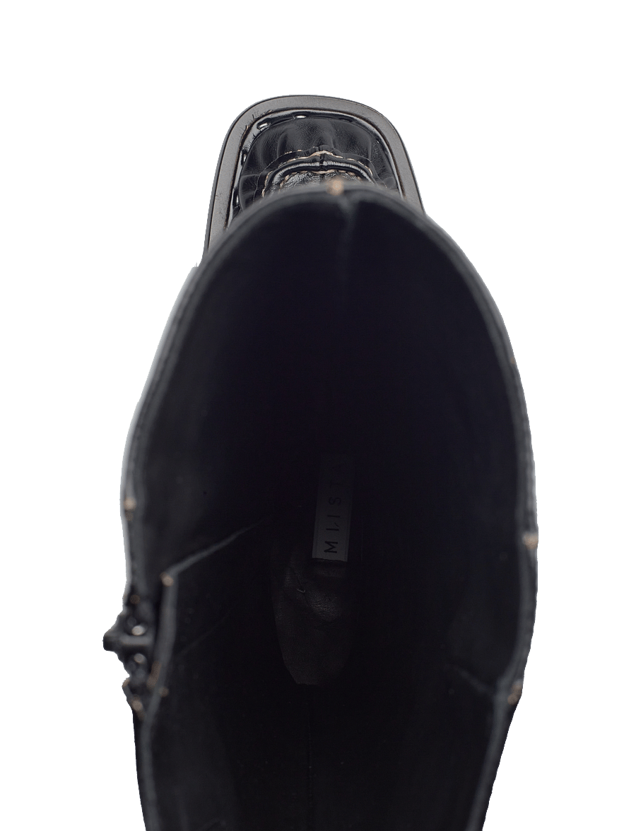 MIISTA - Pats Raw Black Boots - lange stiefel - black - 3