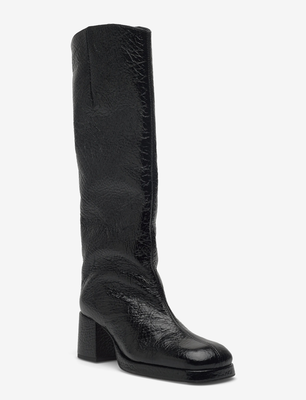 MIISTA Tundra Black Grain Tall Boots (MIIMI5783) - Kozaki