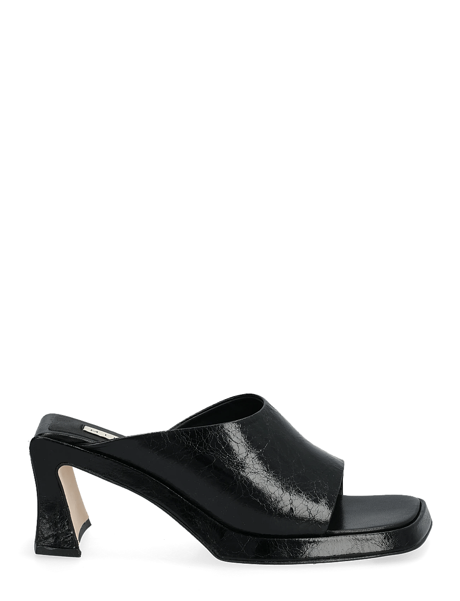 MIISTA - Sonali Black Asymmetric Sandals - pantoletten mit absatz - black - 1