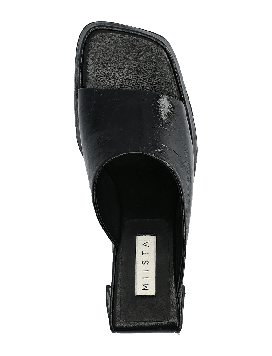 MIISTA - Sonali Black Asymmetric Sandals - pantoletten mit absatz - black - 3