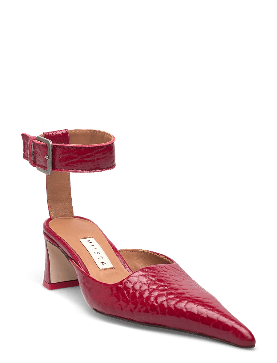 MIISTA - Qori Red Ankle Strap Sandals - sandaler med hæl - red - 0