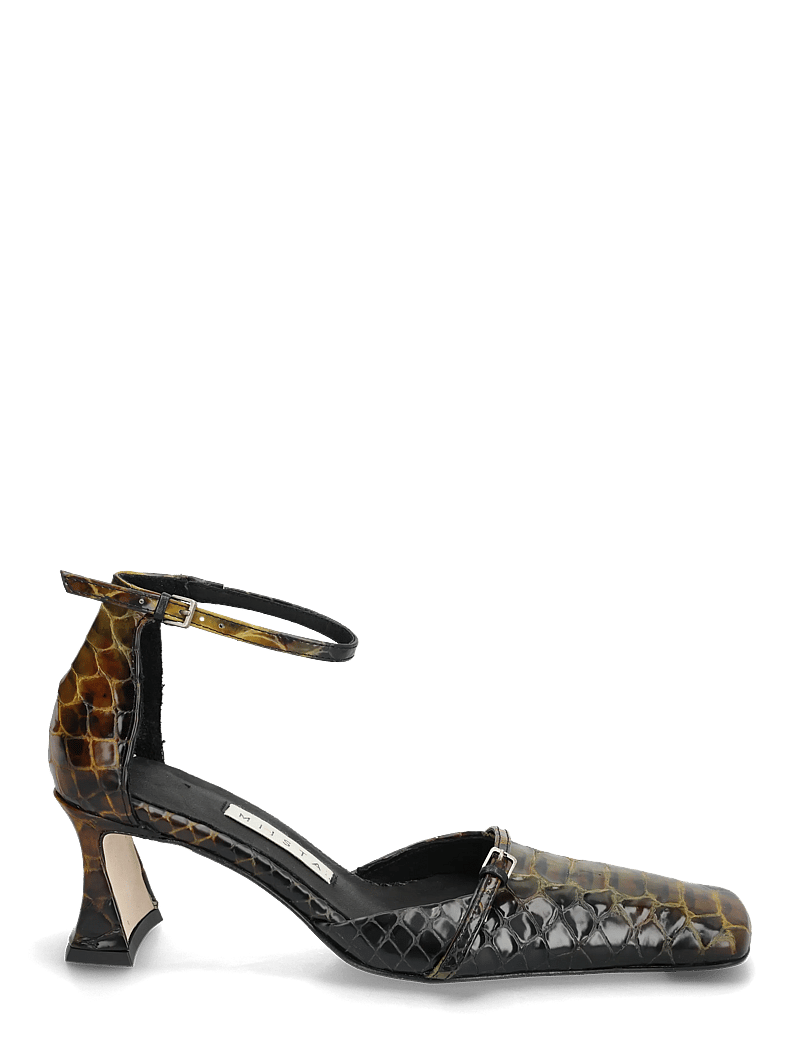 MIISTA - Agna Khaki Snake Mini Buckled Mary Jane Court Shoes - pumps - green - 1