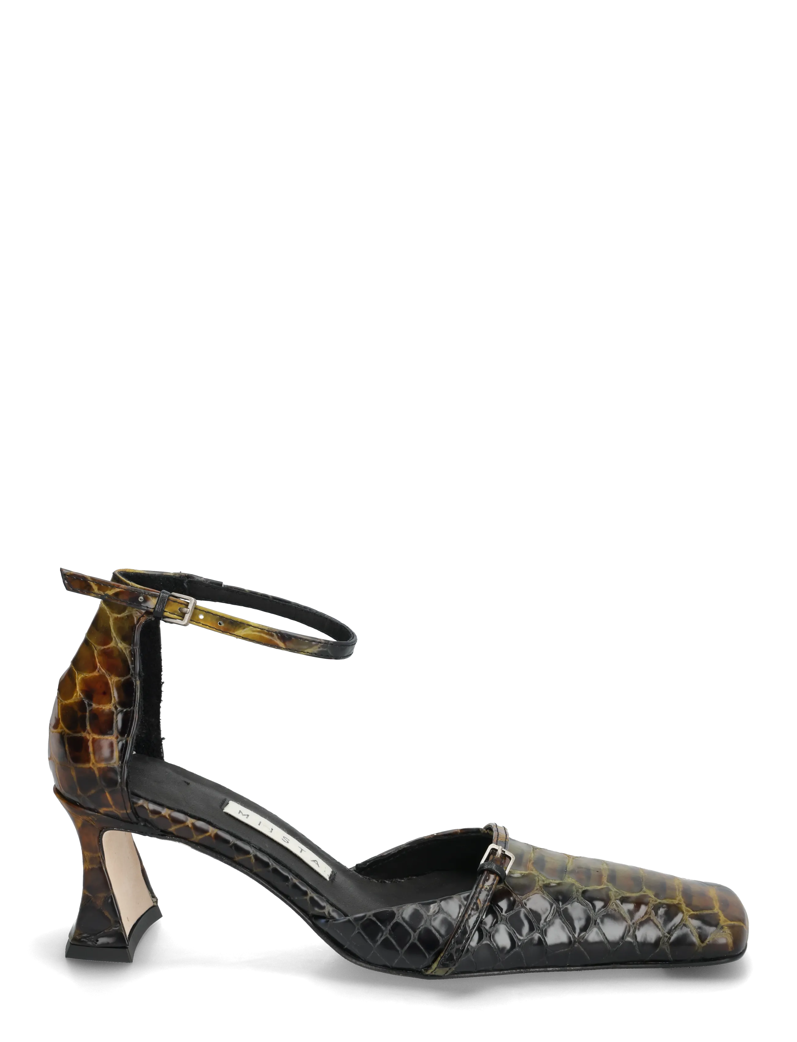 MIISTA - Agna Khaki Snake Mini Buckled Mary Jane Court Shoes - pumps - green - 1