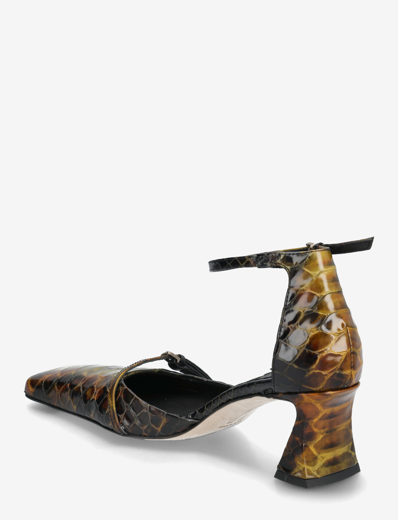 MIISTA - Agna Khaki Snake Mini Buckled Mary Jane Court Shoes - pumps - green - 2