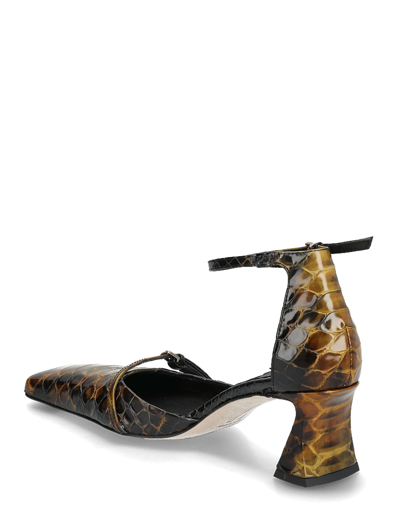 MIISTA - Agna Khaki Snake Mini Buckled Mary Jane Court Shoes - pumps - green - 2