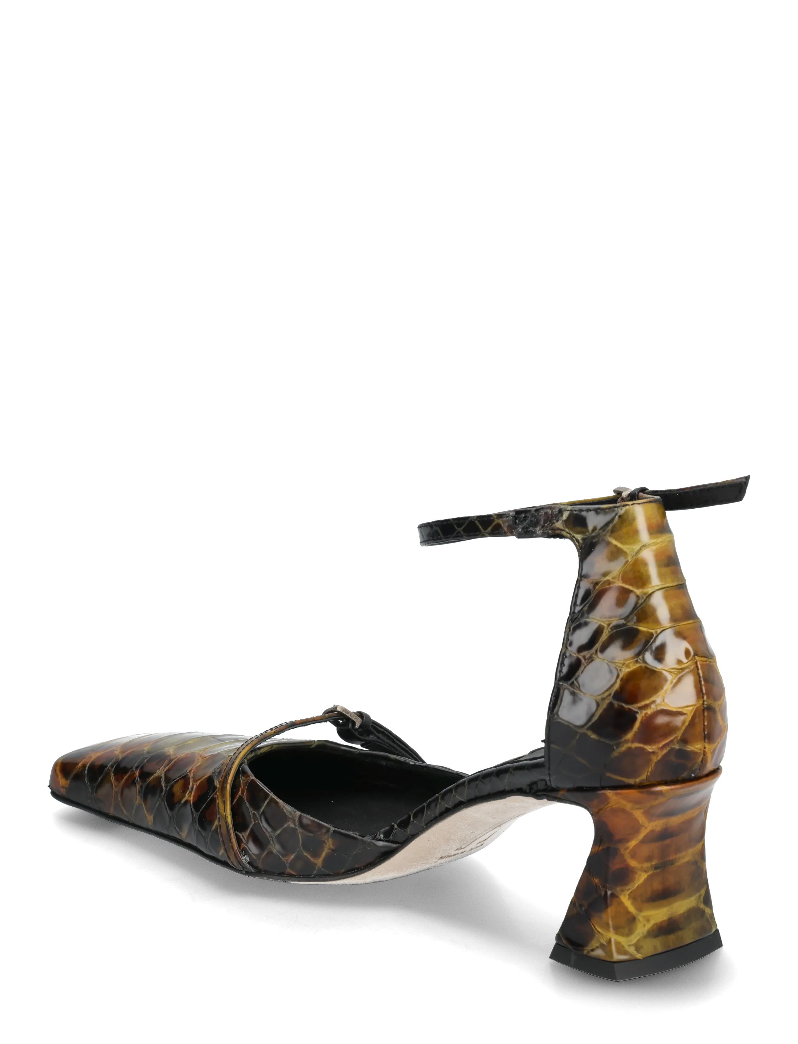 MIISTA - Agna Khaki Snake Mini Buckled Mary Jane Court Shoes - pumps - green - 2