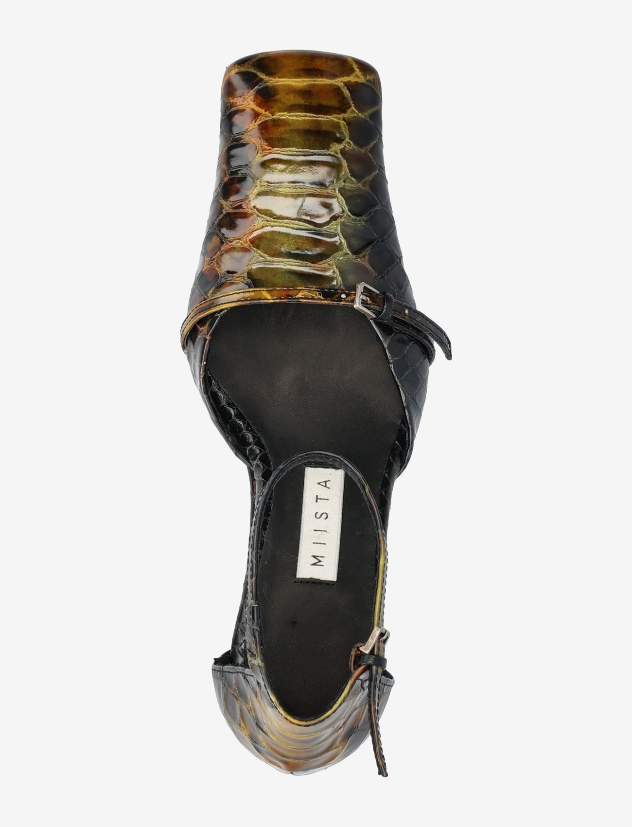 MIISTA - Agna Khaki Snake Mini Buckled Mary Jane Court Shoes - pumps - green - 3