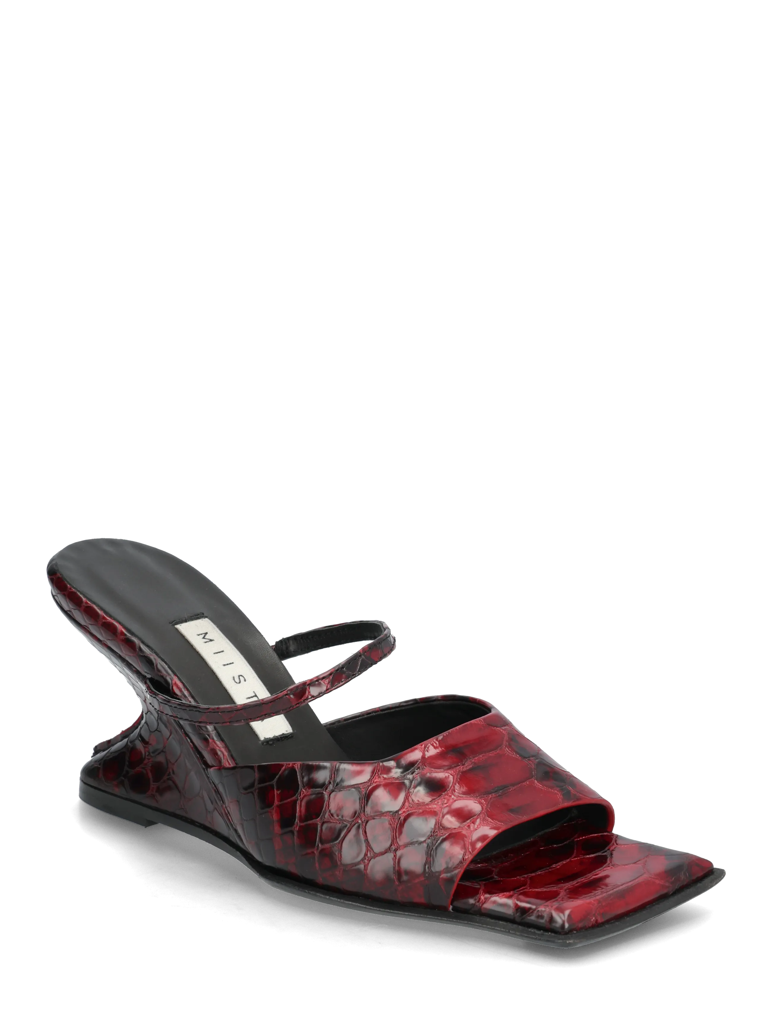 MIISTA Egle Red Snake Sandals, 36, Heels, Rot - Heeled Frauen