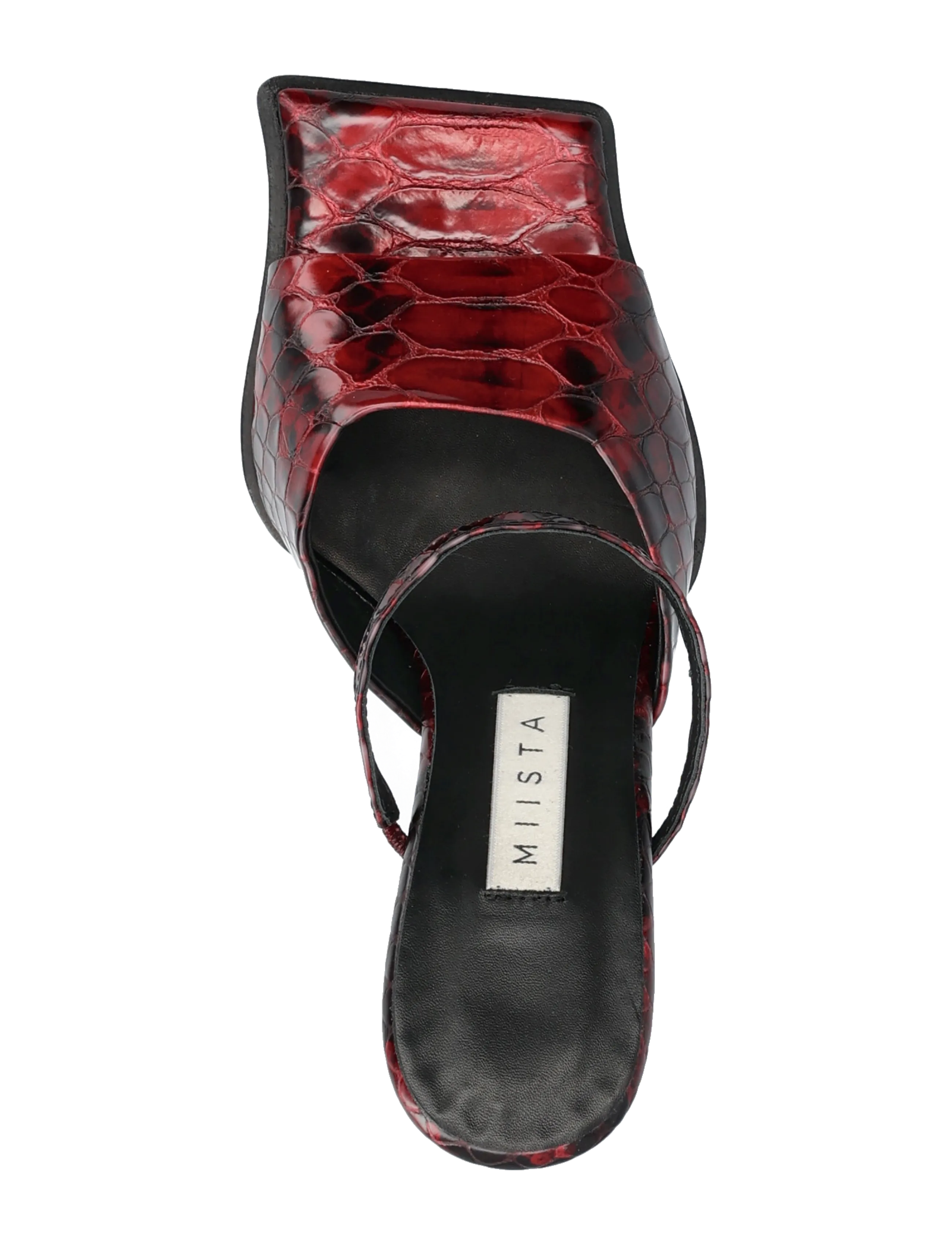 MIISTA - Egle Red Snake Sandals - pantoletten mit absätzen - red - 3