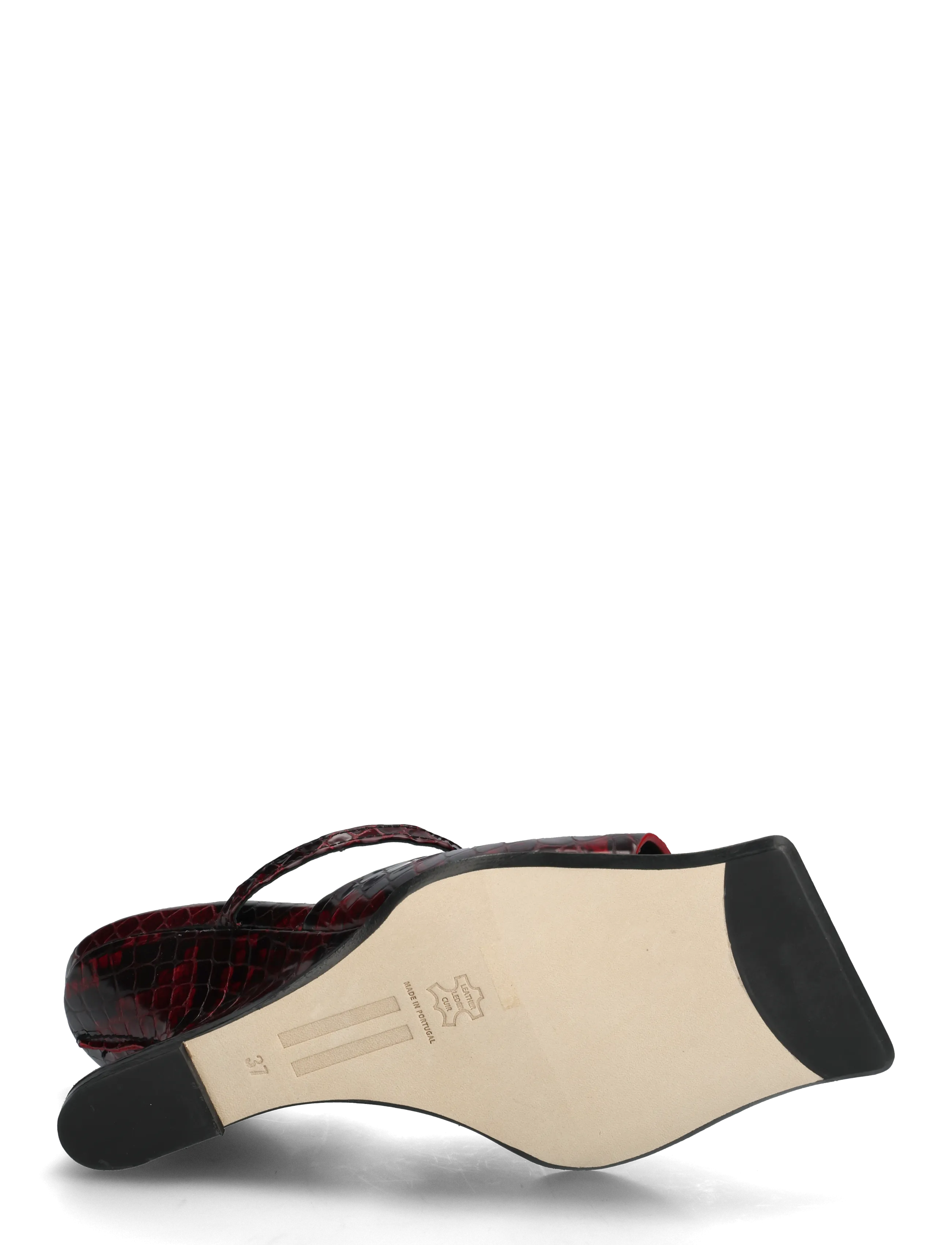 MIISTA - Egle Red Snake Sandals - pantoletten mit absätzen - red - 4