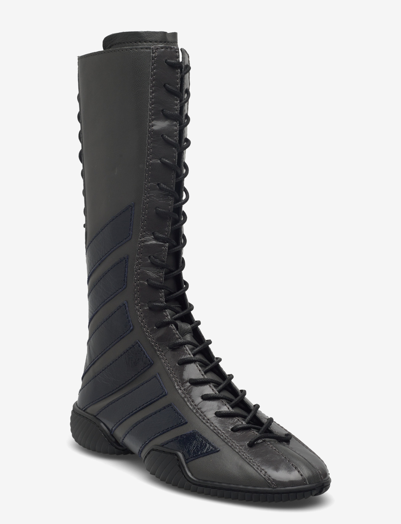 MIISTA - Imogen Grey Navy Lace Sneaker Boots - langskaftede - grey - 0