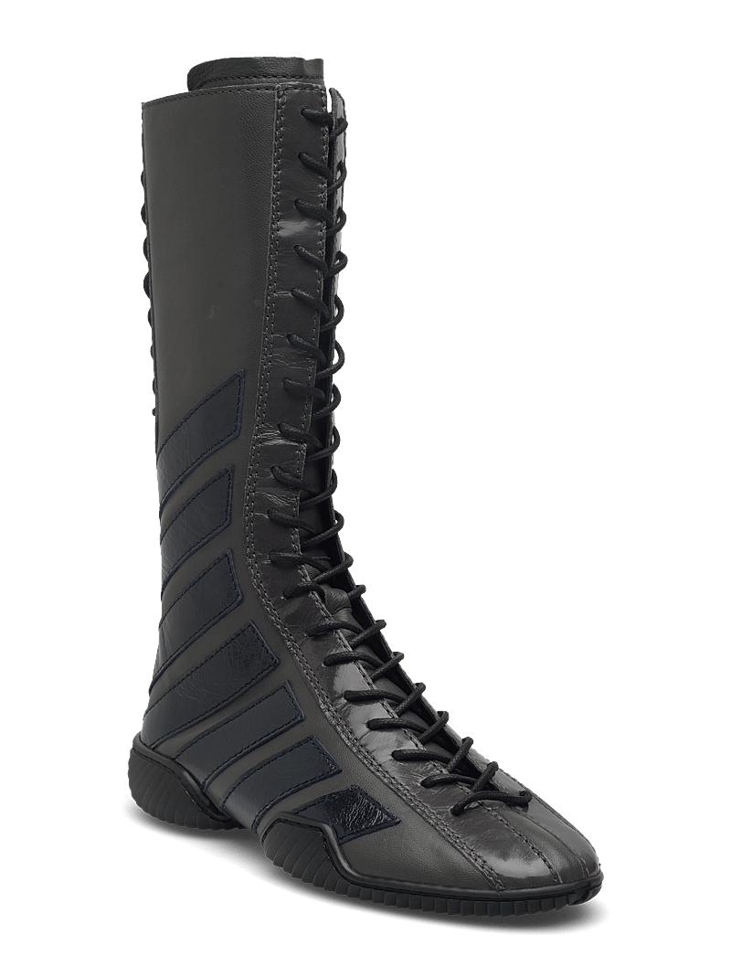 MIISTA - Imogen Grey Navy Lace Sneaker Boots - lange stiefel - grey - 0