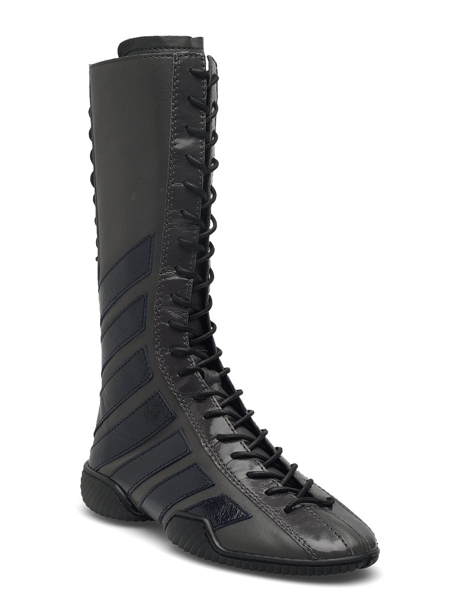 MIISTA - Imogen Grey Navy Lace Sneaker Boots - lange stiefel - grey - 0