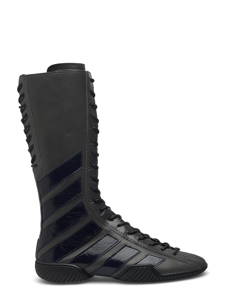MIISTA - Imogen Grey Navy Lace Sneaker Boots - lange stiefel - grey - 1
