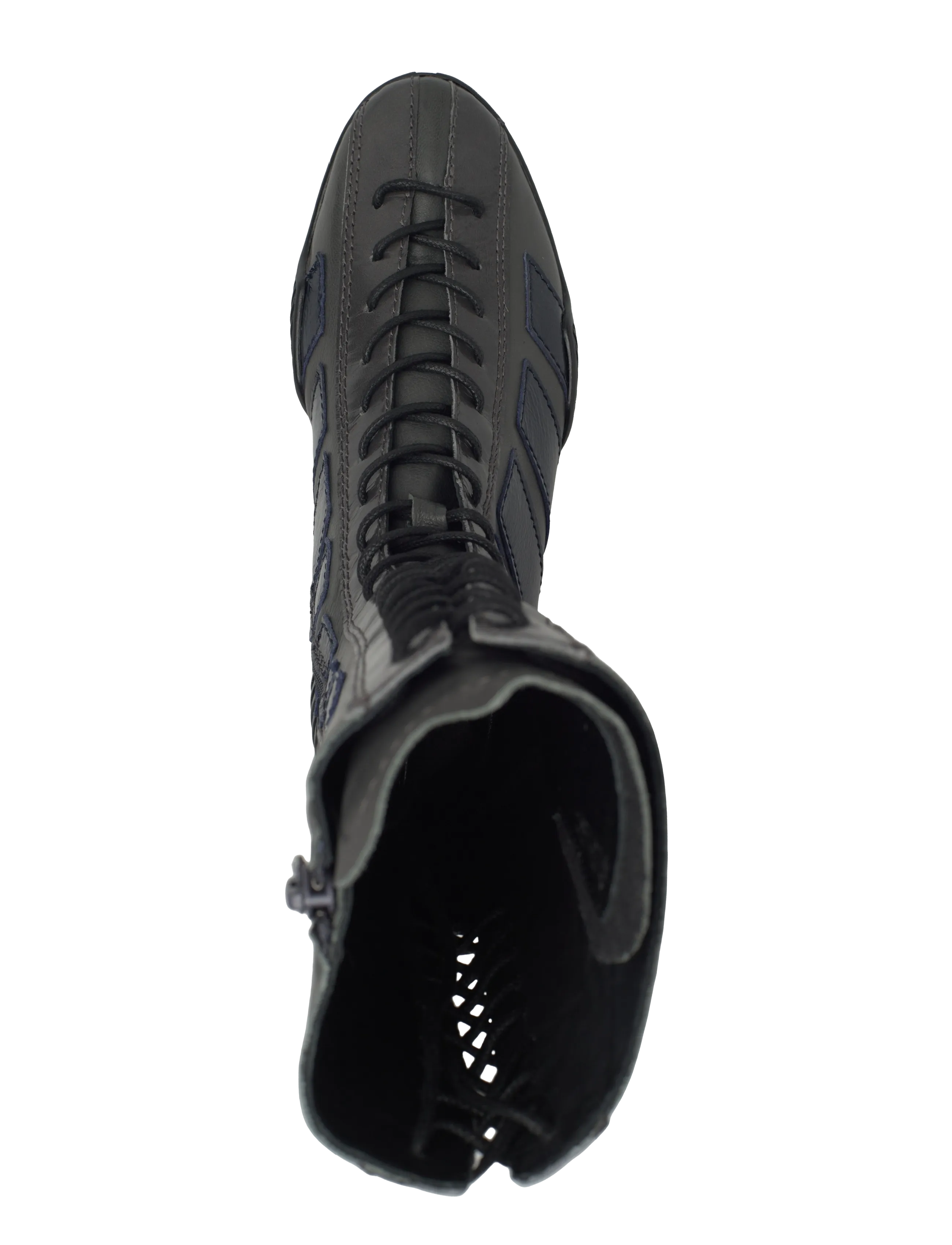 MIISTA - Imogen Grey Navy Lace Sneaker Boots - lange stiefel - grey - 3