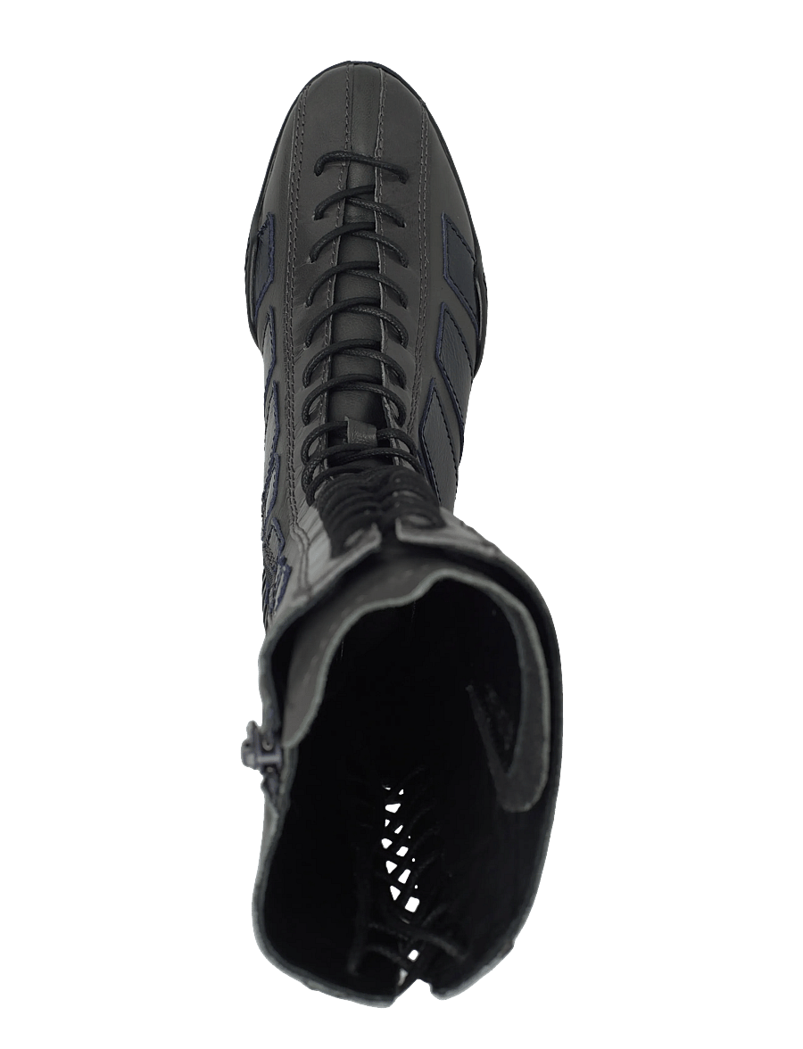 MIISTA - Imogen Grey Navy Lace Sneaker Boots - lange stiefel - grey - 3