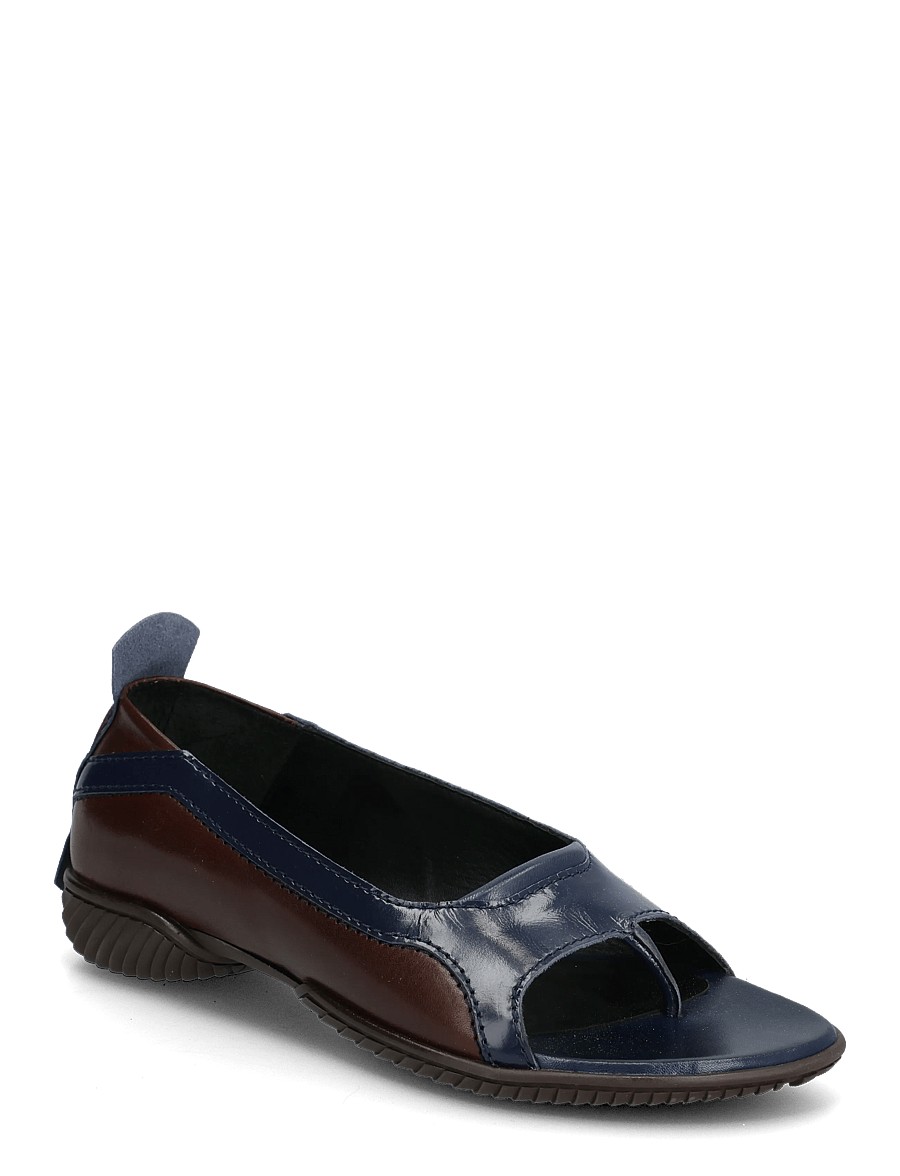 MIISTA - Loma Brown and Navy Thonge Ballerinas - madalad sandaalid - brown - 0