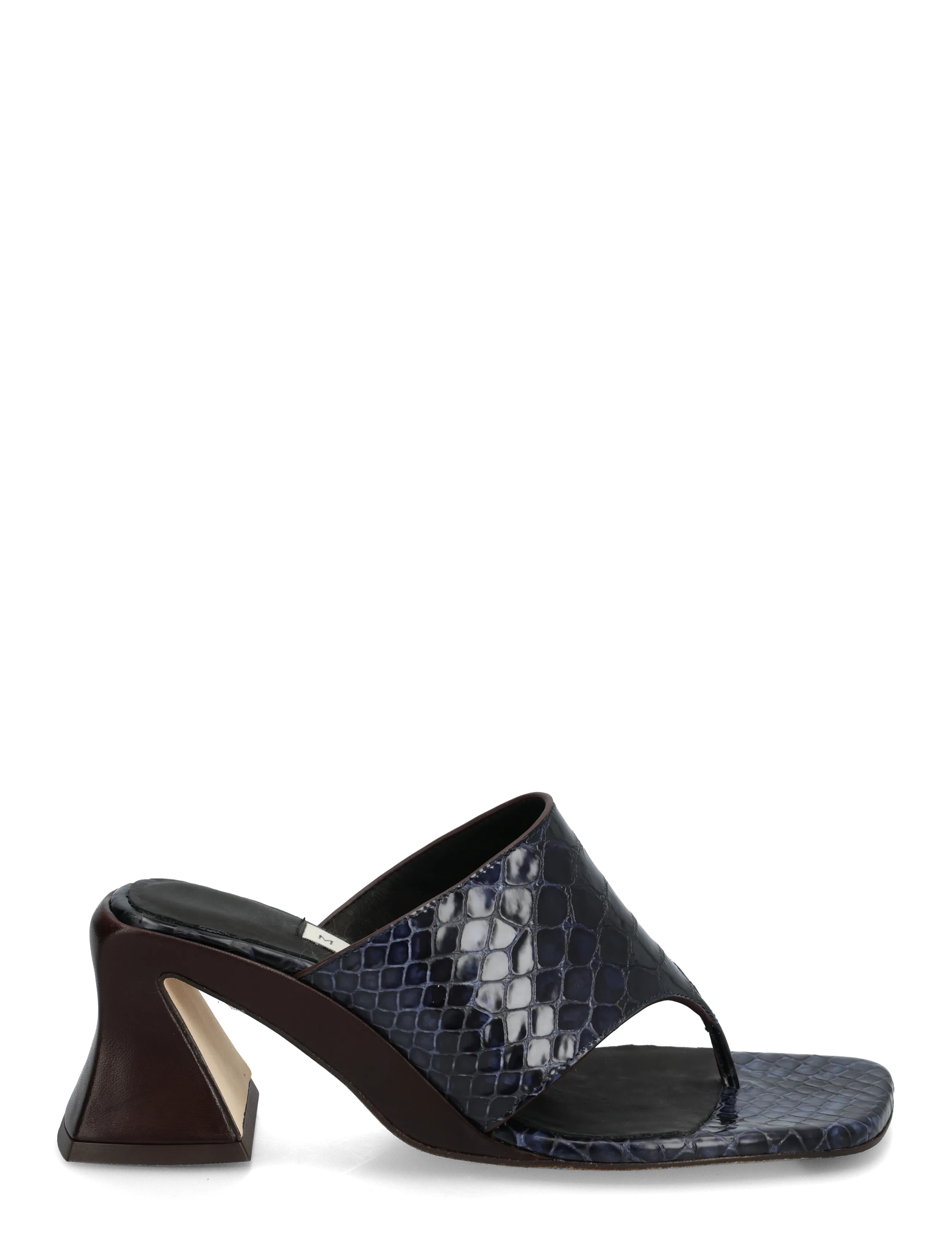 MIISTA - Ernie Navy Brown Snake Thonge Sandals - szpilki - brown - 1