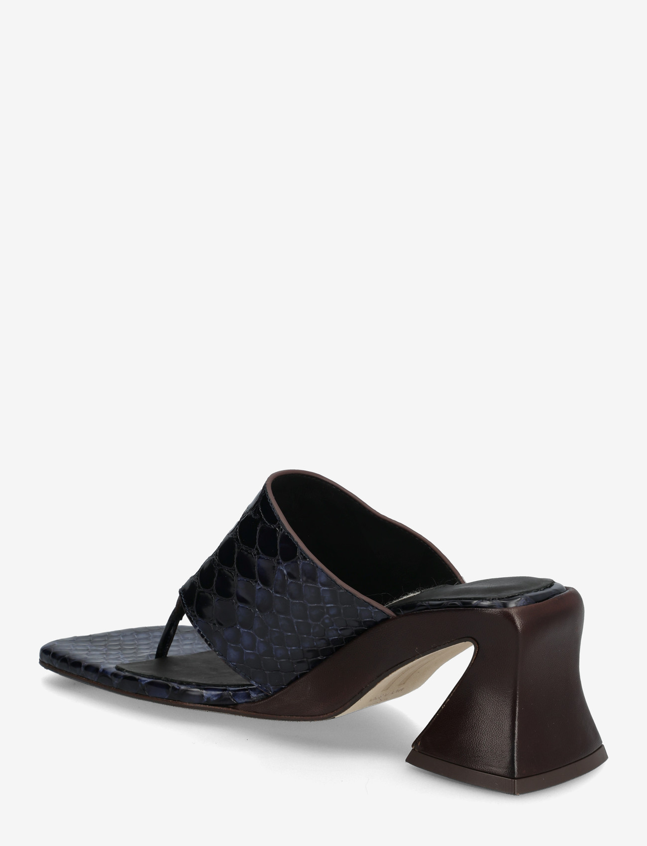 MIISTA - Ernie Navy Brown Snake Thonge Sandals - lahtised kontsakingad - brown - 2