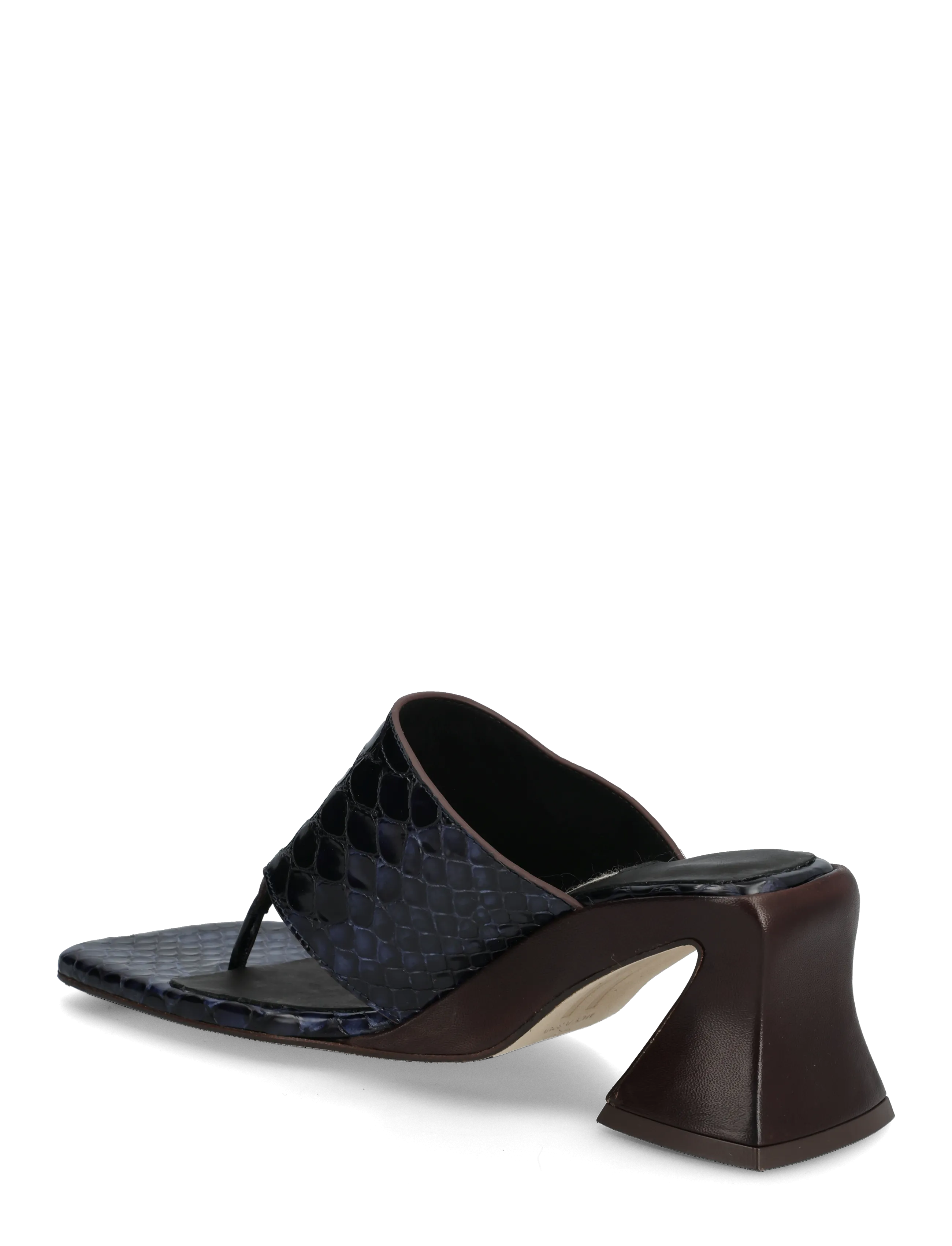 MIISTA - Ernie Navy Brown Snake Thonge Sandals - szpilki - brown - 2