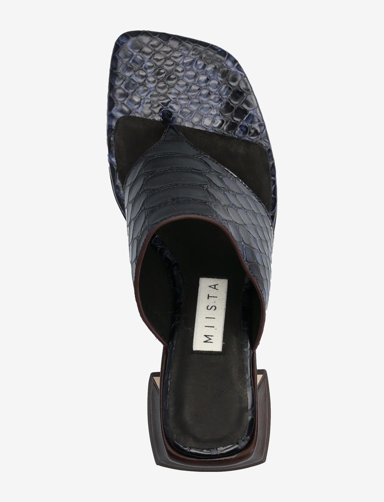 MIISTA - Ernie Navy Brown Snake Thonge Sandals - lahtised kontsakingad - brown - 3