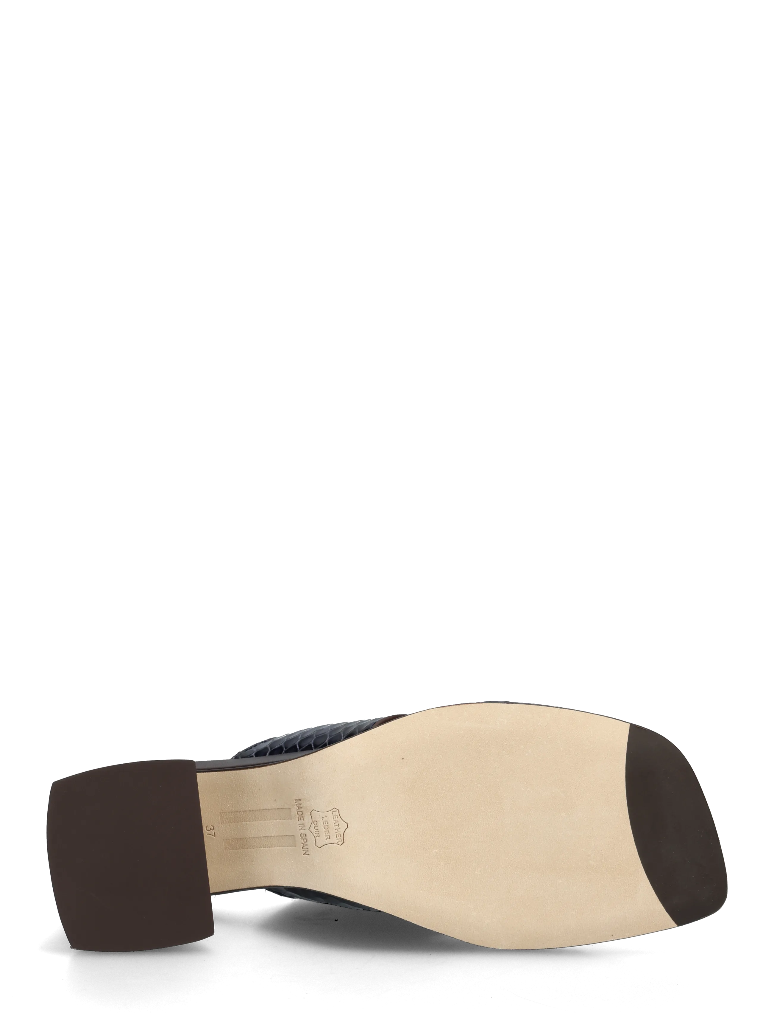 MIISTA - Ernie Navy Brown Snake Thonge Sandals - szpilki - brown - 4