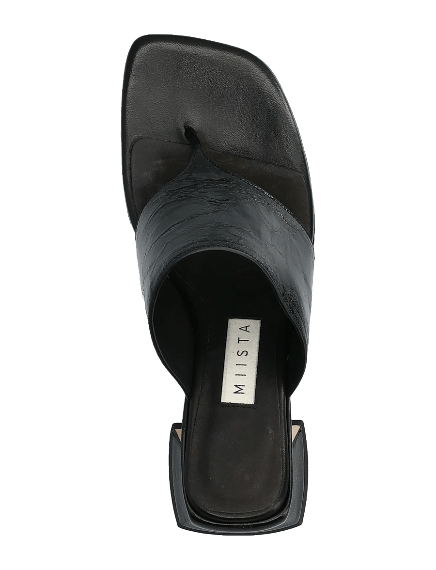 MIISTA - Ernie Black Thonge Sandals - sandaler med hæl - black - 3