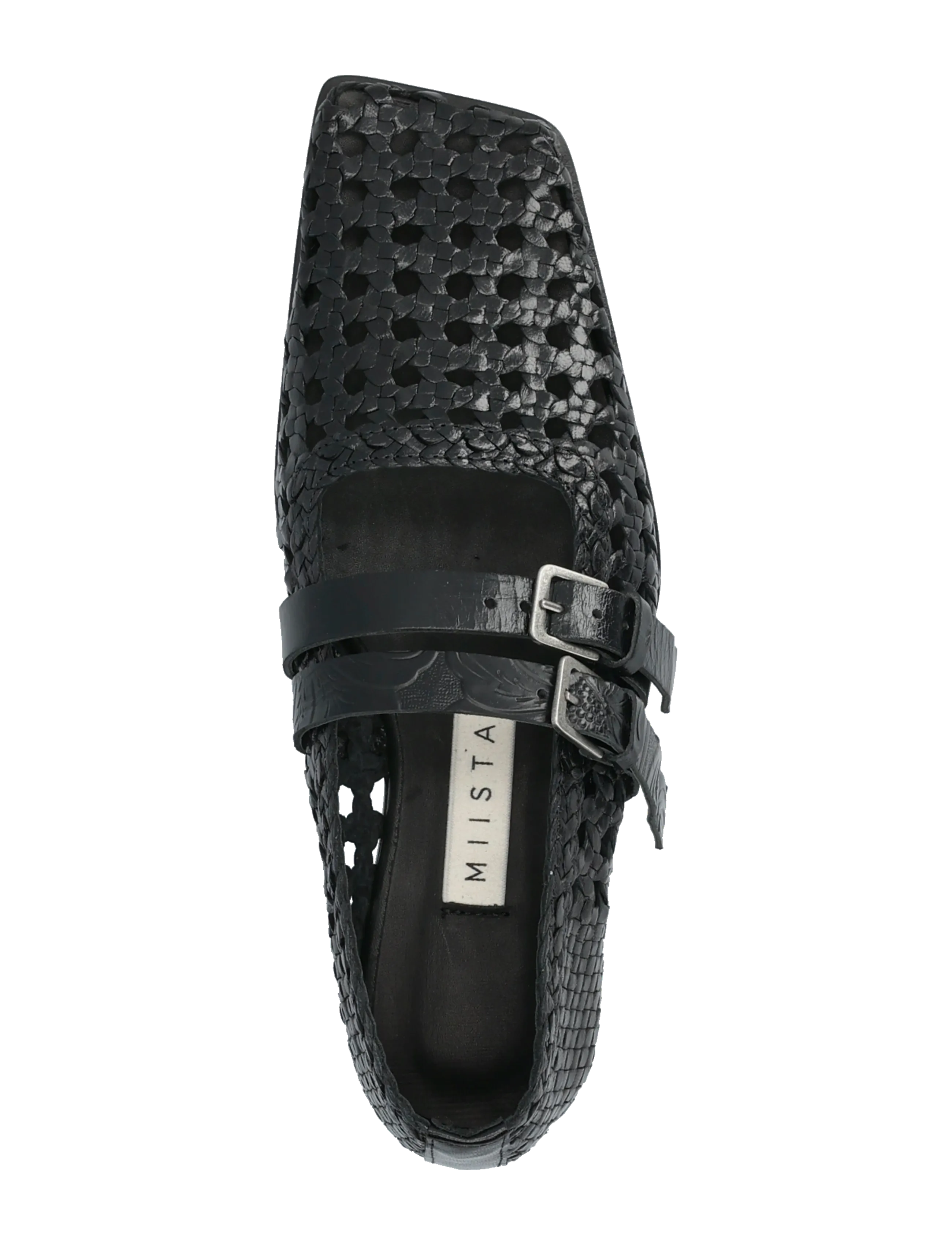 MIISTA - Kiran Black Woven Leather Strappy Ballerinas - besondere anlässe - black - 3