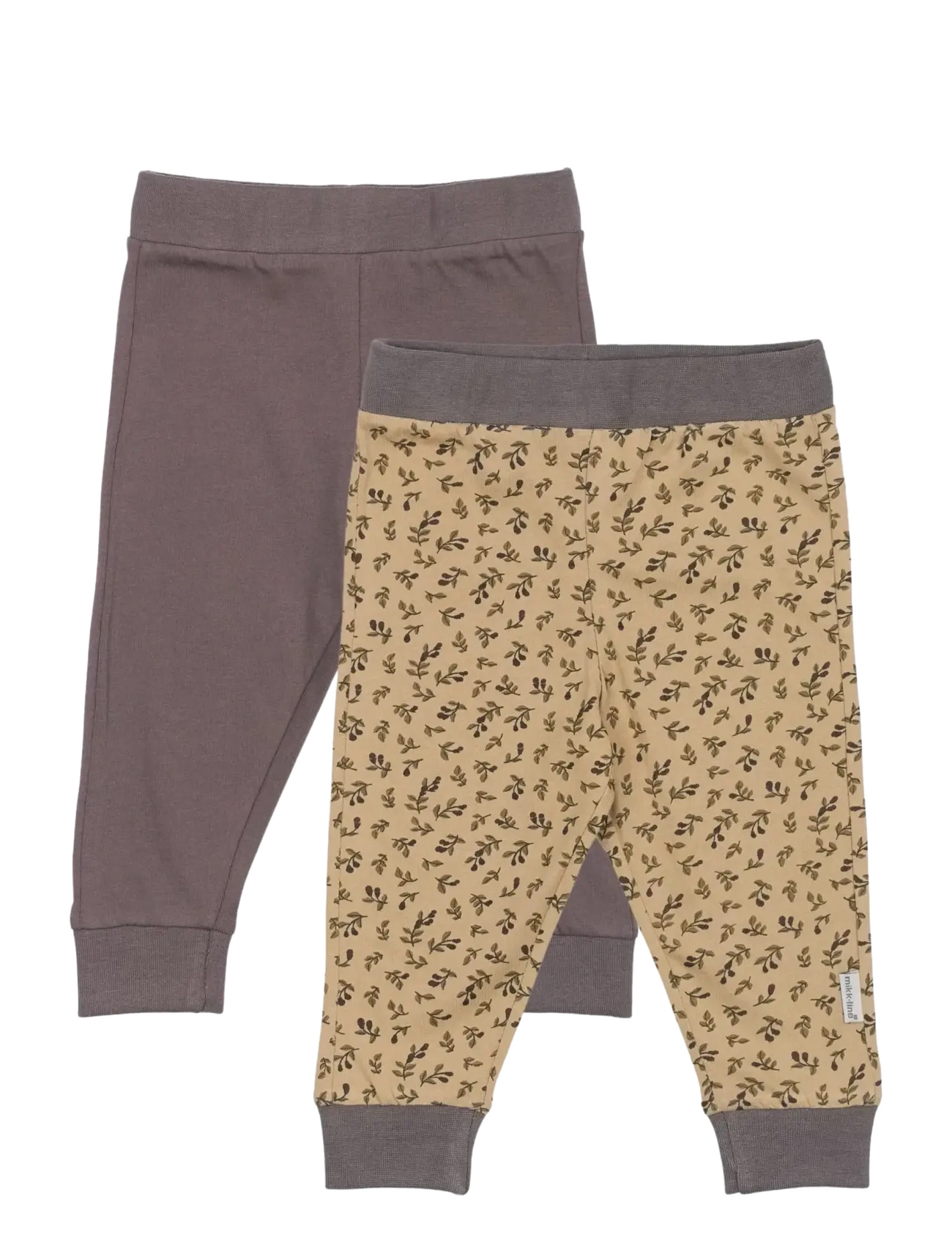 mikk-line 2-Pack Legging, Børn, 2-Pak Baby Leggings, Brun, Str: 50