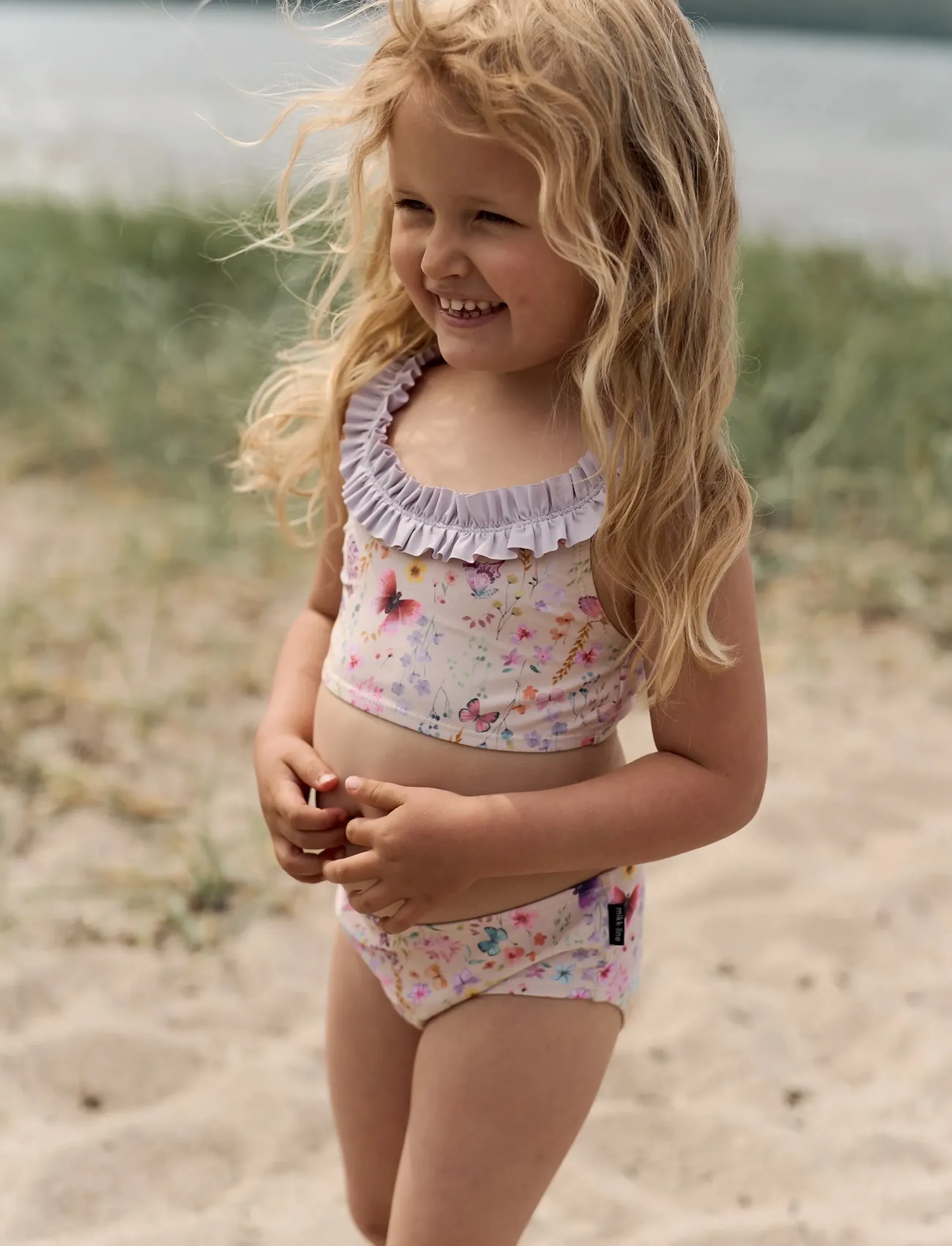 mikk-line Swim Bikini Uv Aop, Grs, 86/92 cm, Bademode, Mehrfarbig/gemustert - Bikinis, Kinder