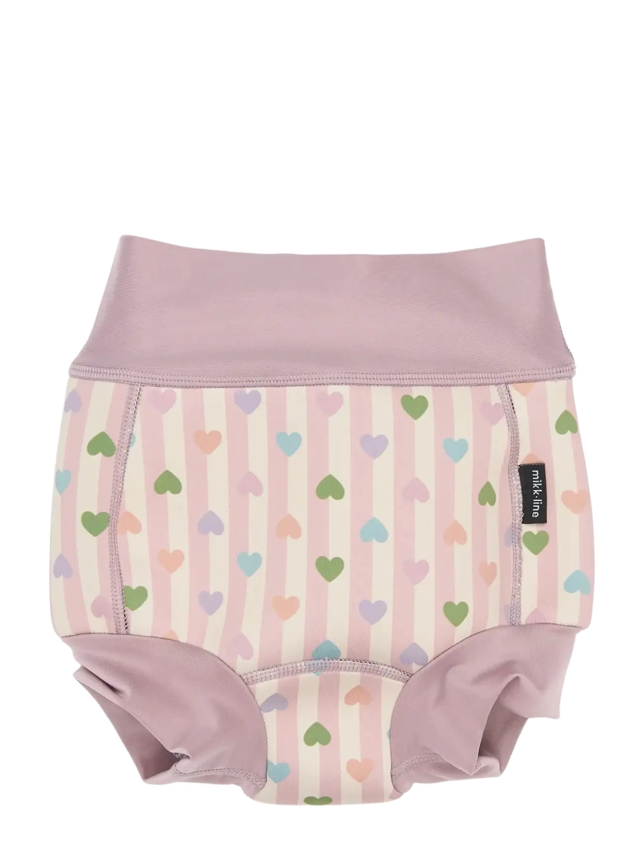 mikk-line Swim Baby Pant Frill Aop - UV-tøj - HEART AOP / pink/rose