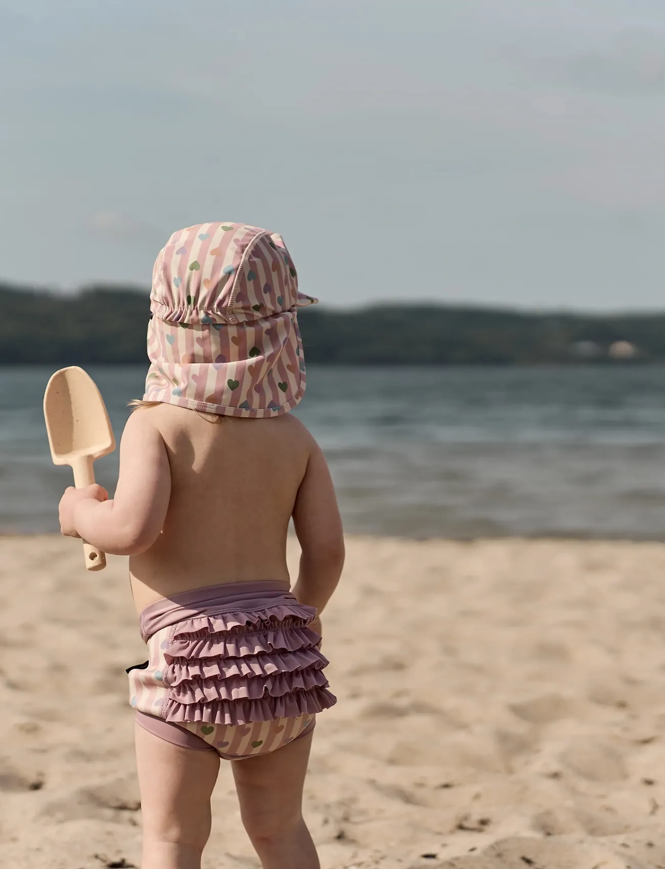 mikk-line Swim Baby Pant Frill Aop - UV clothing - HEART AOP / pink/rose