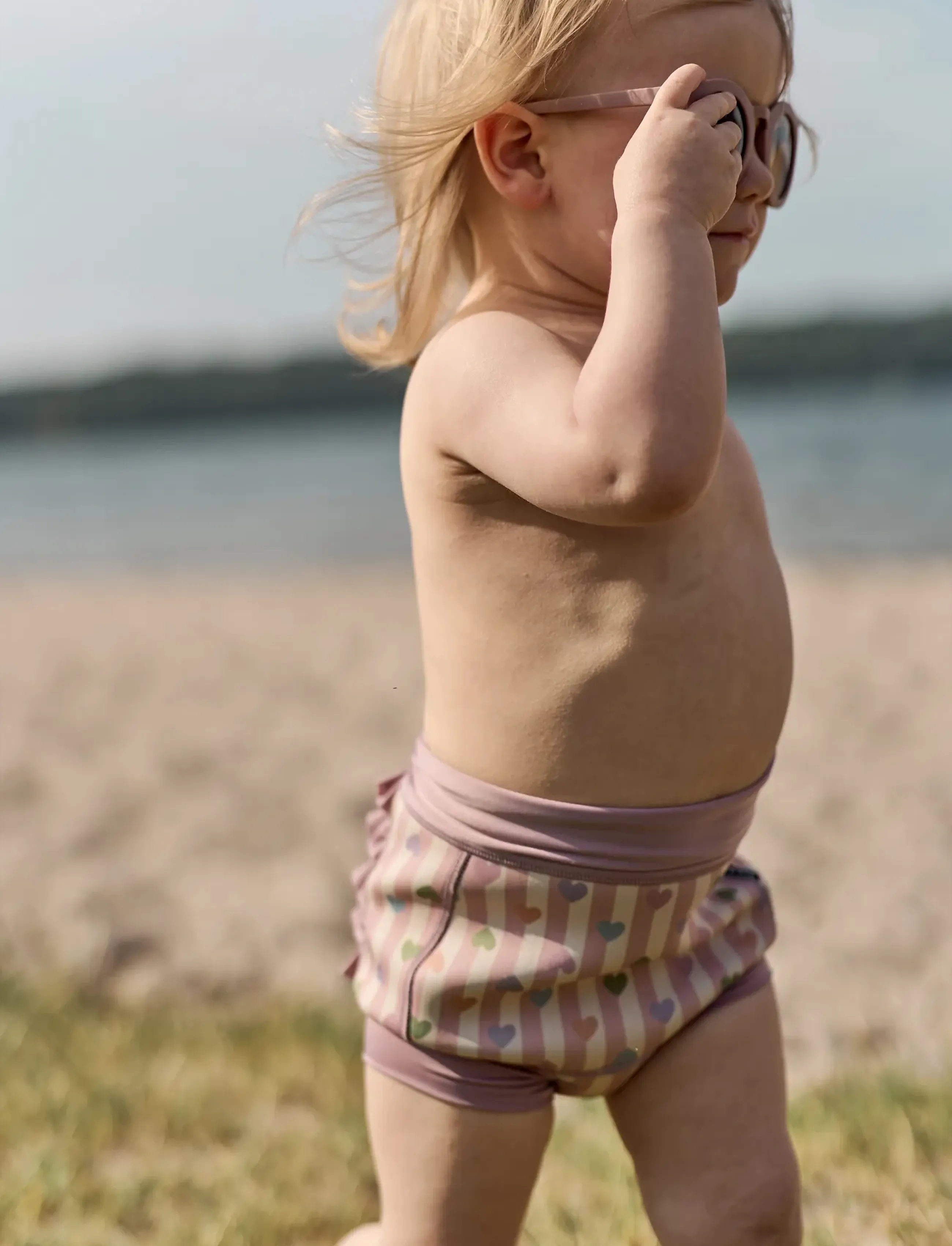 mikk-line - Swim Baby Pant Frill Aop - schwimmwindeln - heart aop - 3