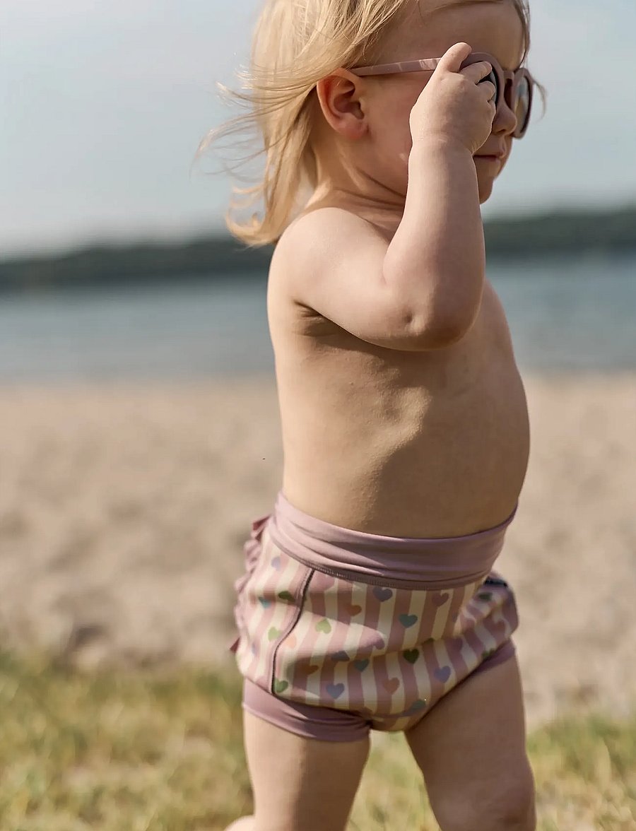 mikk-line - Swim Baby Pant Frill Aop - schwimmwindeln - heart aop - 3