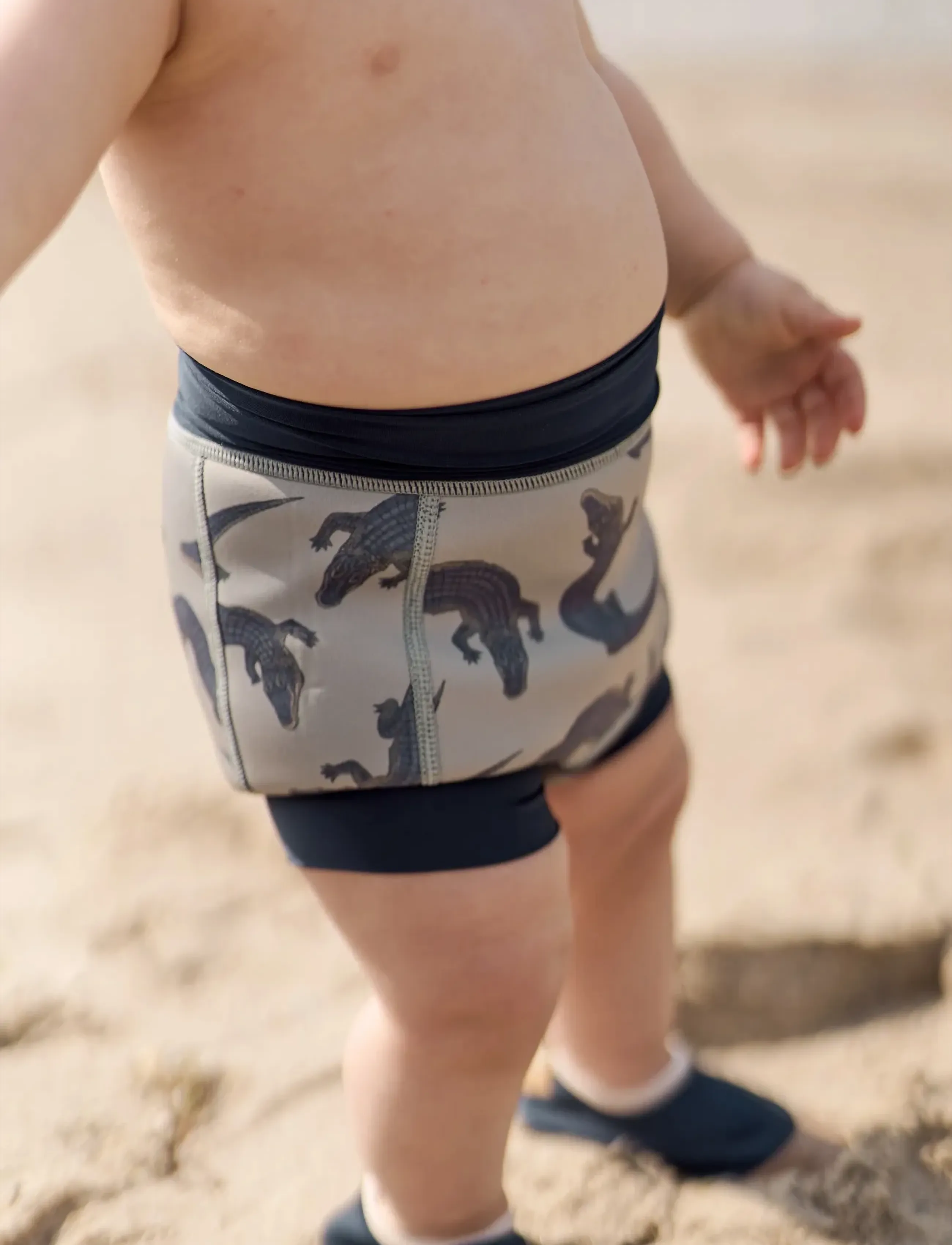 mikk-line Swim Baby Pant Aop, 6-12M, Navy, Badetøj > Bindetrusser, Børn