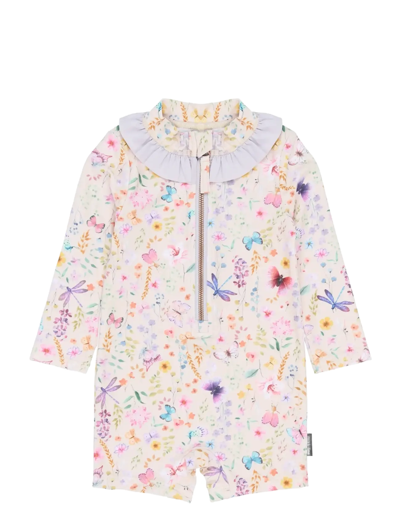 mikk-line Swim Suit LS UV Frill Aop, GRS - Inspiration - BUTTERFLY AOP / multi