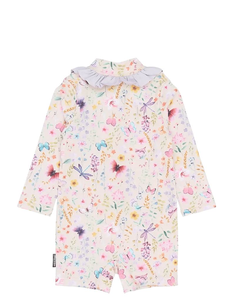 mikk-line - Swim Suit LS UV Frill Aop, GRS - uv-tøj - butterfly aop - 2