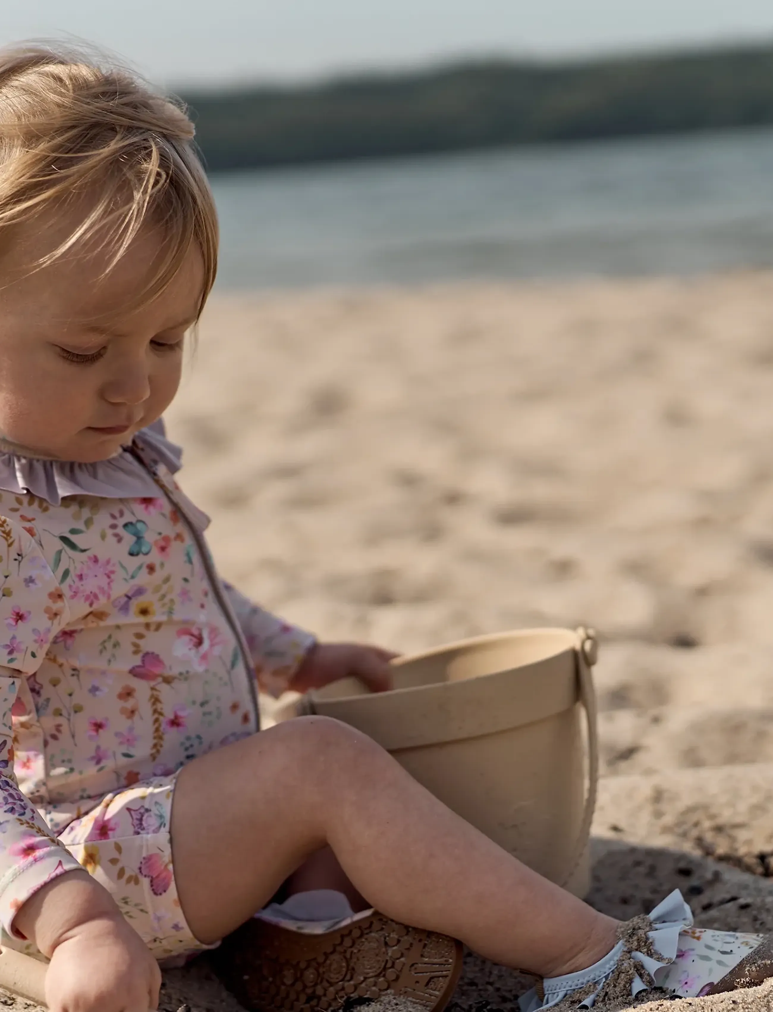 mikk-line Swim Suit LS UV Frill Aop, GRS - UV clothing - BUTTERFLY AOP / multi