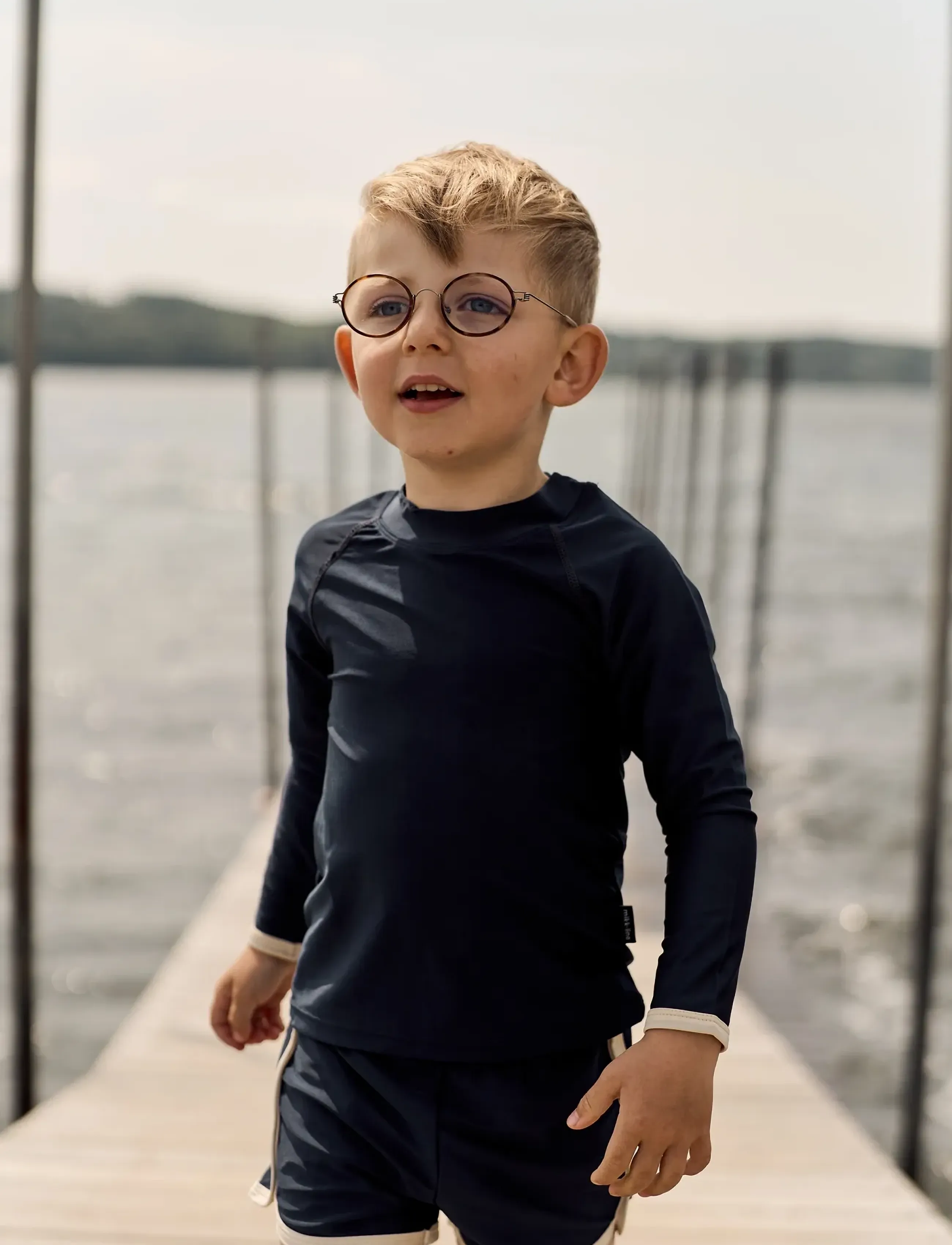 mikk-line Swim Shirt Uv Basic, Grs, 86/92 cm, Navy, Badetøj > Swim Overdele, Børn