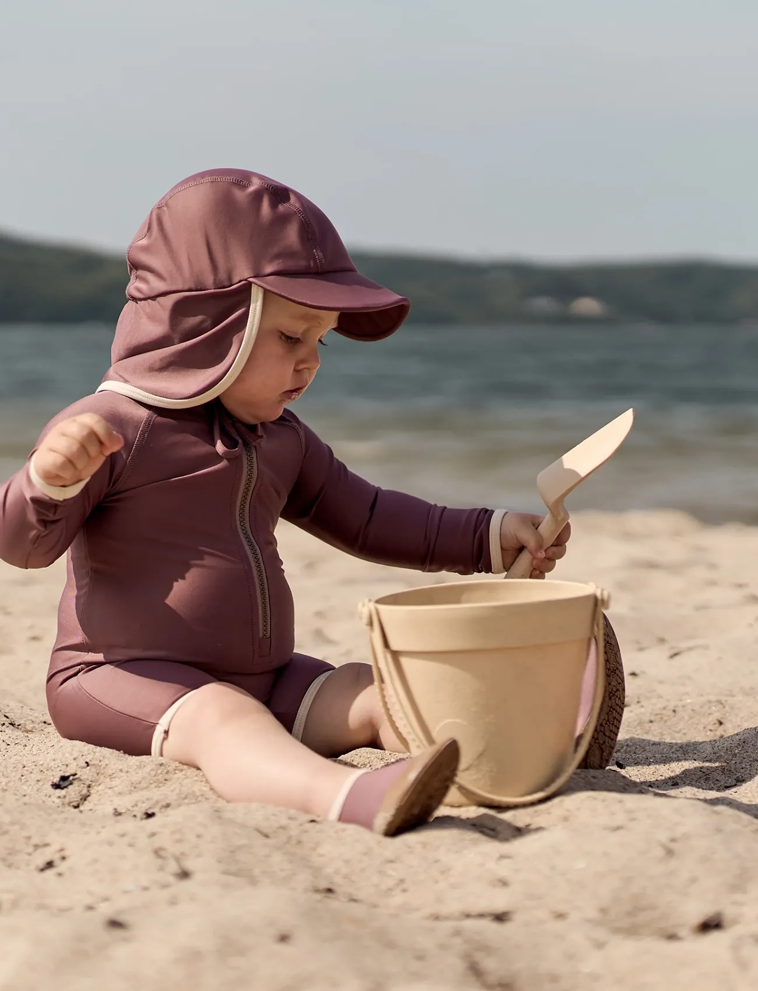 mikk-line Swim Hat UV Basic, GRS - UV clothing - TWILIGHT MAUVE / cream