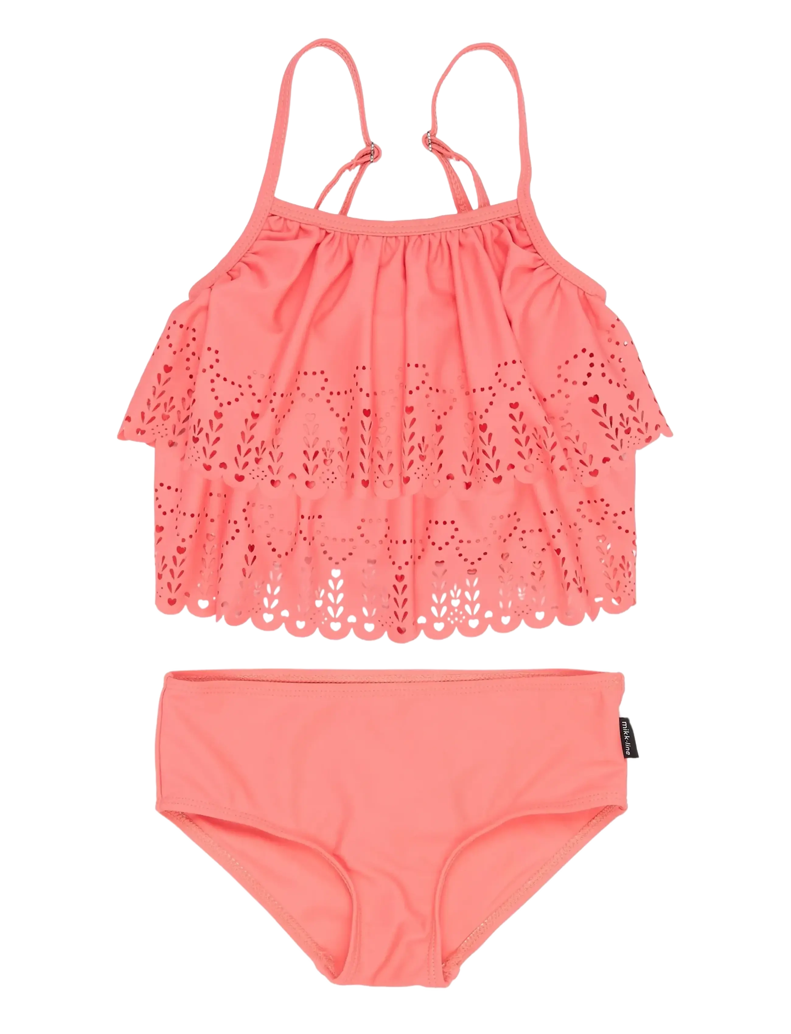 mikk-line Swim Bikini Uv Frill, 86/92 cm, Coral, Badetøj > Bikinier, Børn