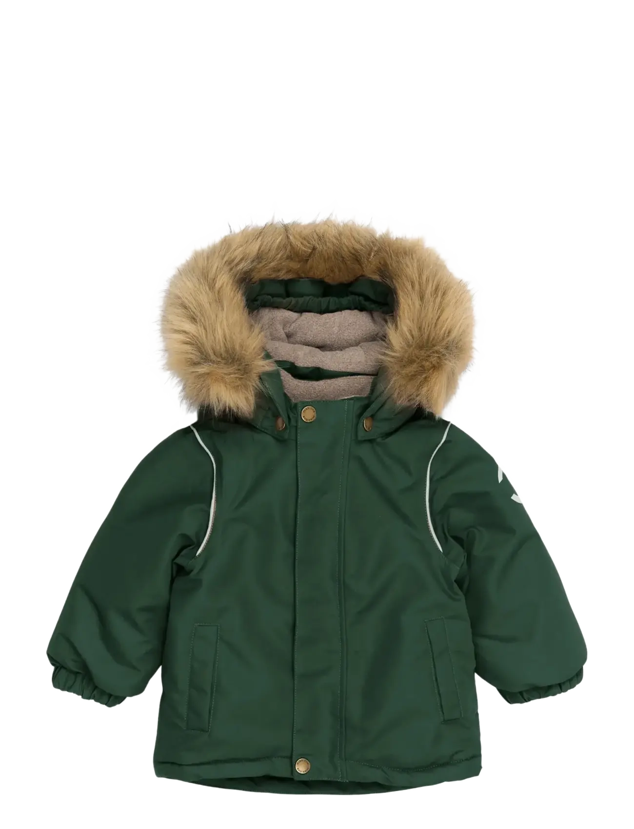 mikk-line Winter Jacket Solid With Fake Fur, 122, Jackets & Coats, Grün - Jackets, Kinder
