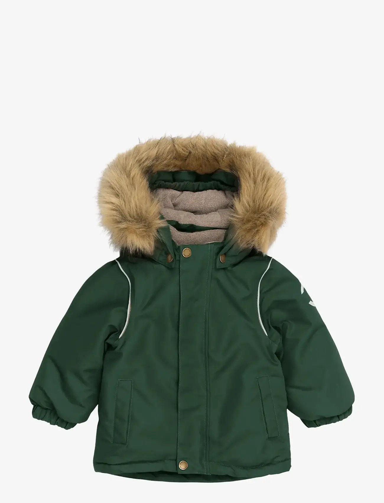 mikk-line - Winter Jacket Solid with Fake Fur - kinder - darkest sprouse - 0