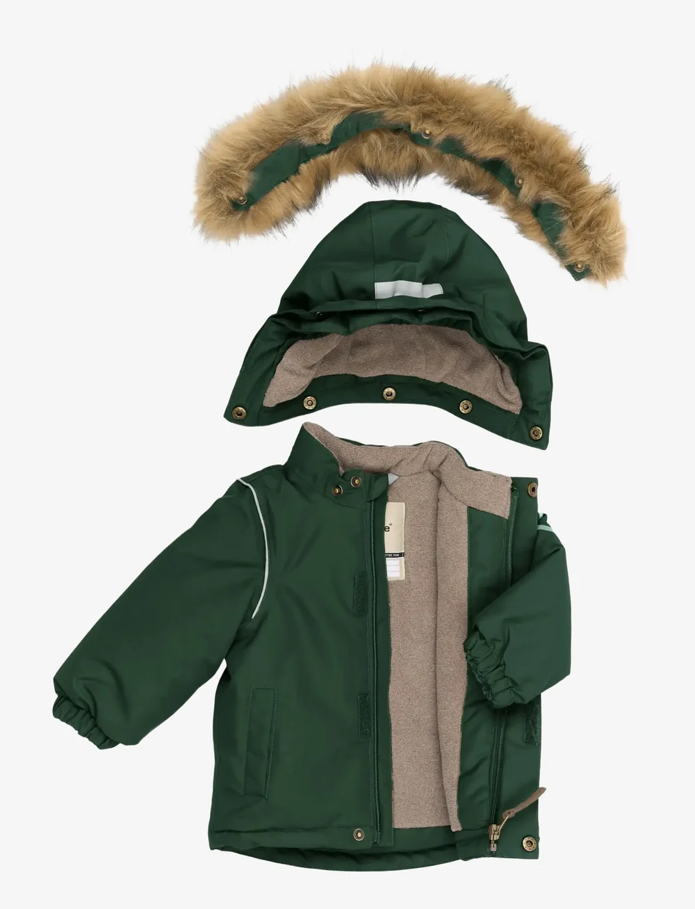 mikk-line - Winter Jacket Solid with Fake Fur - daunen- und steppjacken - darkest sprouse - 2