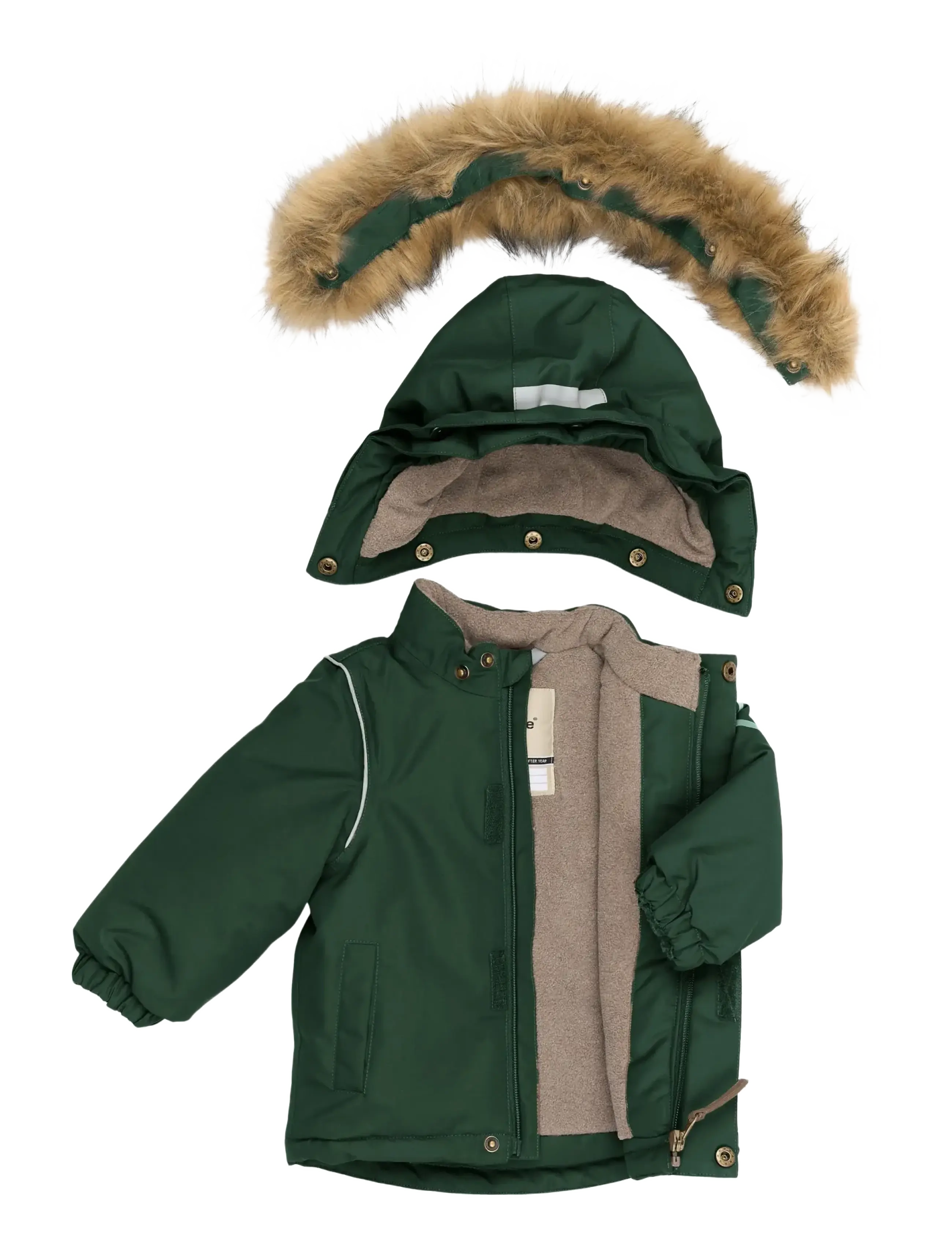 mikk-line - Winter Jacket Solid with Fake Fur - dunjackor & fodrade jackor - darkest sprouse - 2