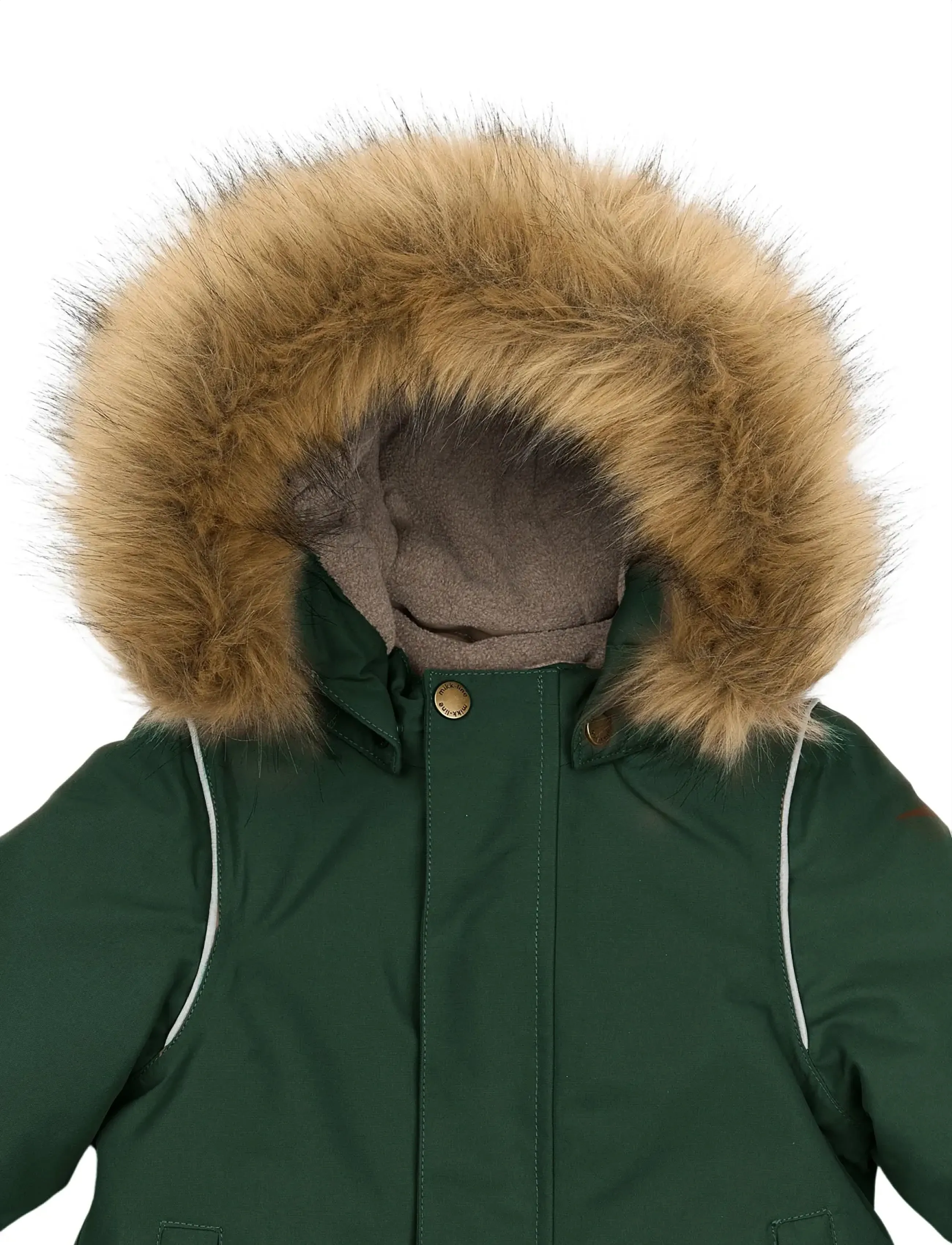 mikk-line - Winter Jacket Solid with Fake Fur - dunjackor & fodrade jackor - darkest sprouse - 3