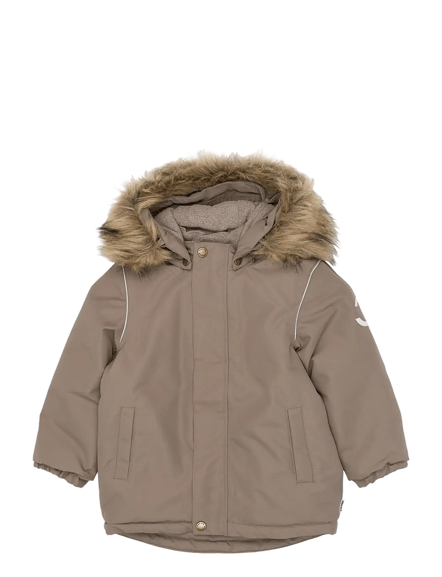 mikk-line - Winter Jacket Solid with Fake Fur - daunen- und steppjacken - falcon - 0