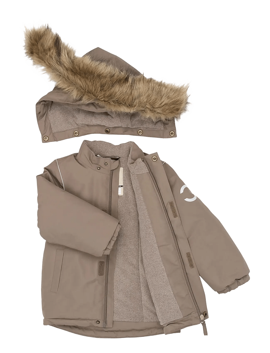 mikk-line - Winter Jacket Solid with Fake Fur - daunen- und steppjacken - falcon - 2
