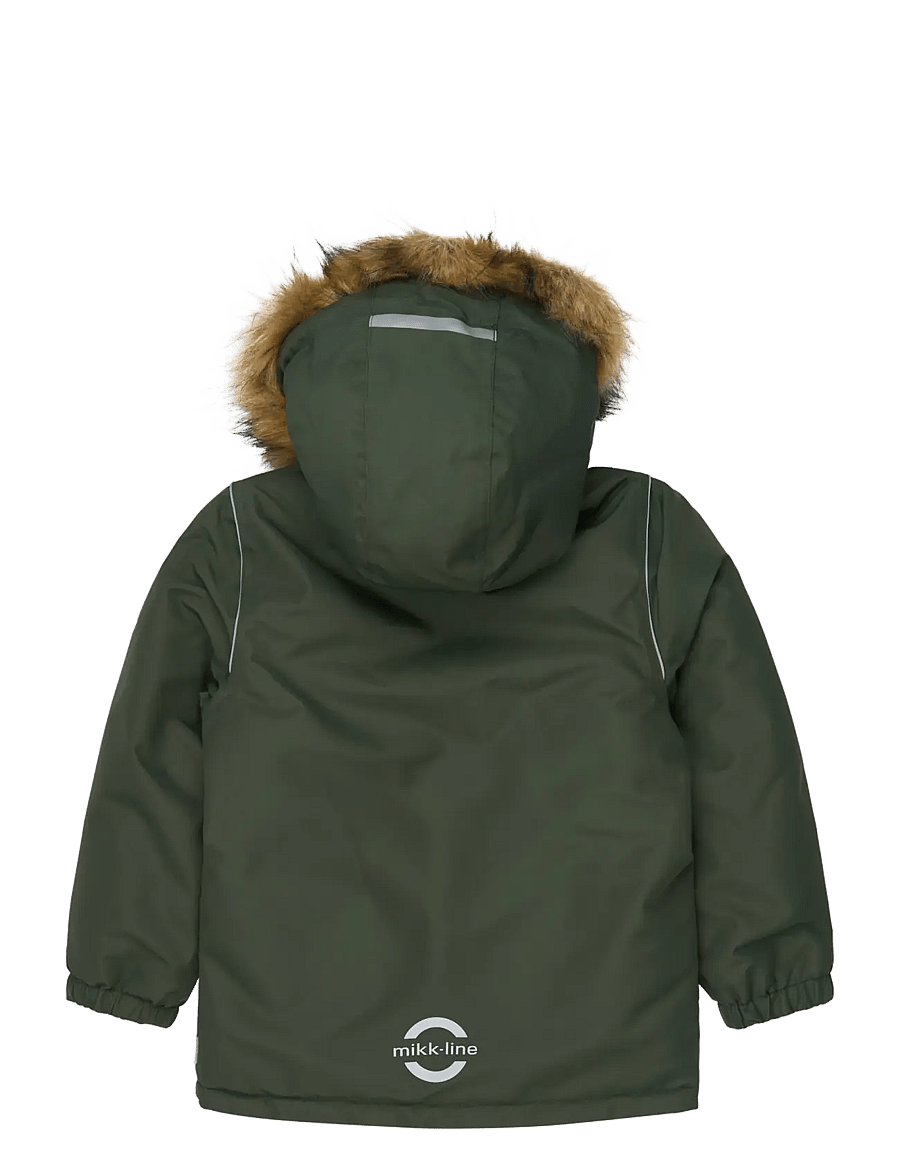 mikk-line - Winter Jacket Solid with Fake Fur - daunen- und steppjacken - kombu green - 1