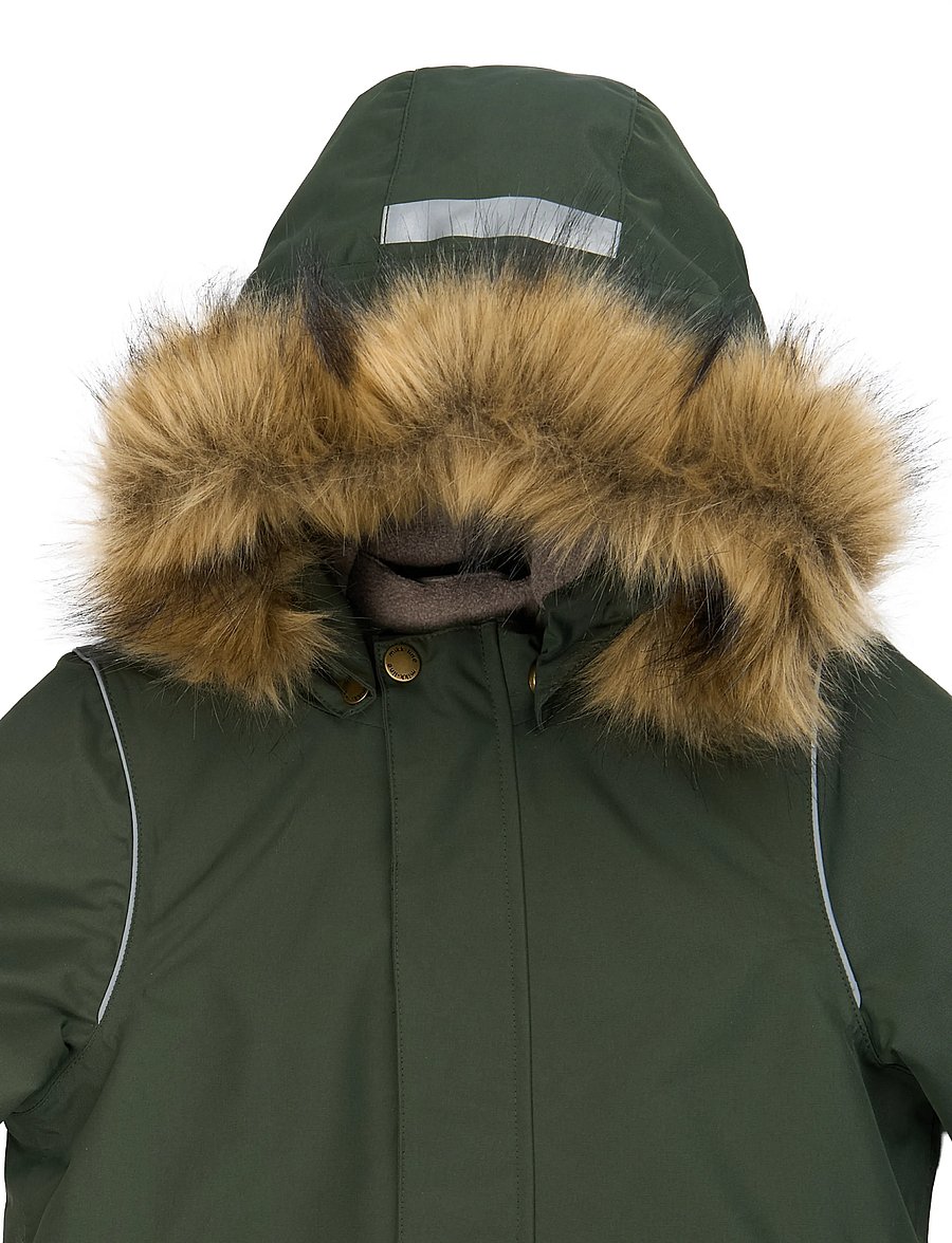 mikk-line - Winter Jacket Solid with Fake Fur - daunen- und steppjacken - kombu green - 3
